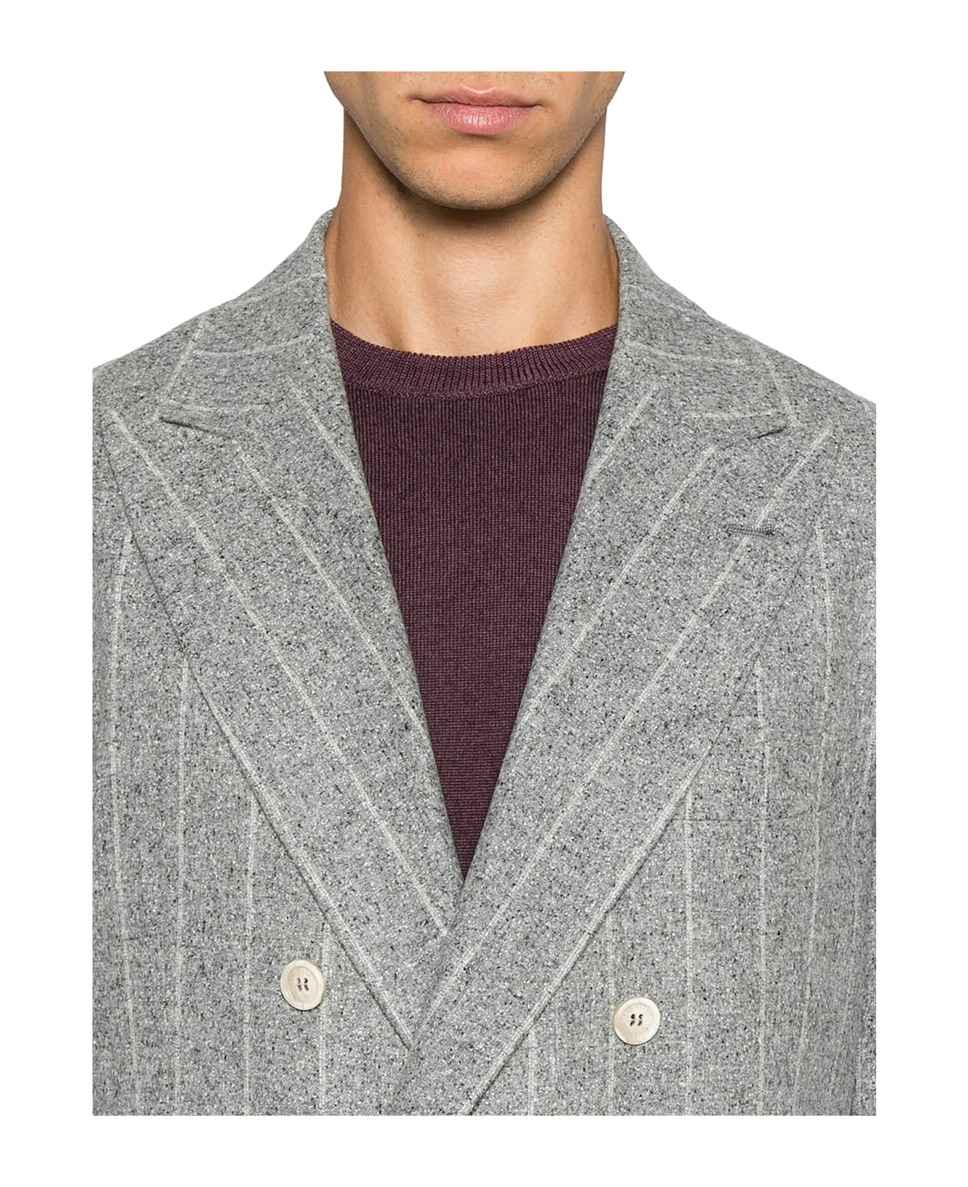 Brunello Cucinelli Pinstripe Blazer - Grey