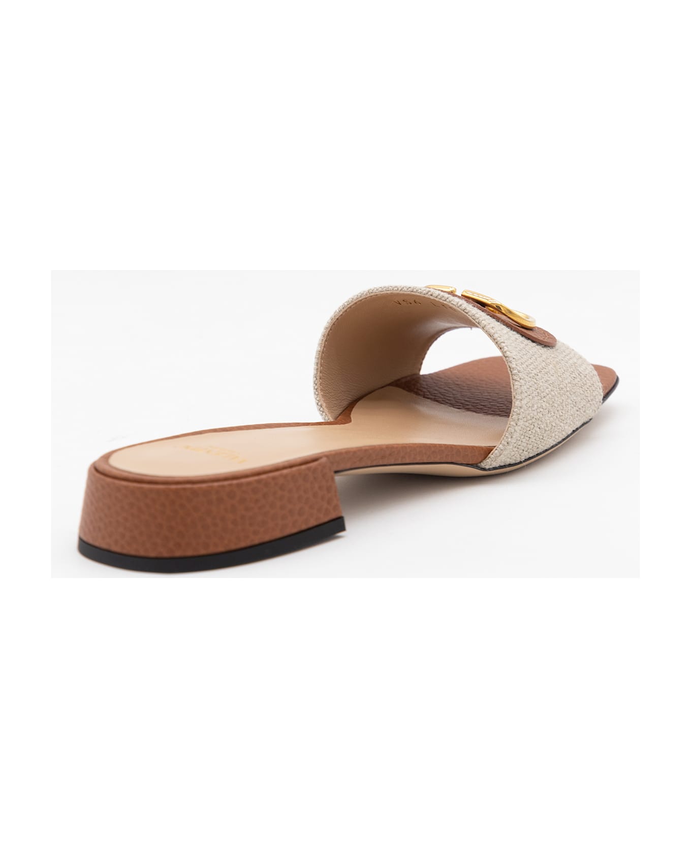 Valentino Garavani Beige Leather Flats - BEIGE