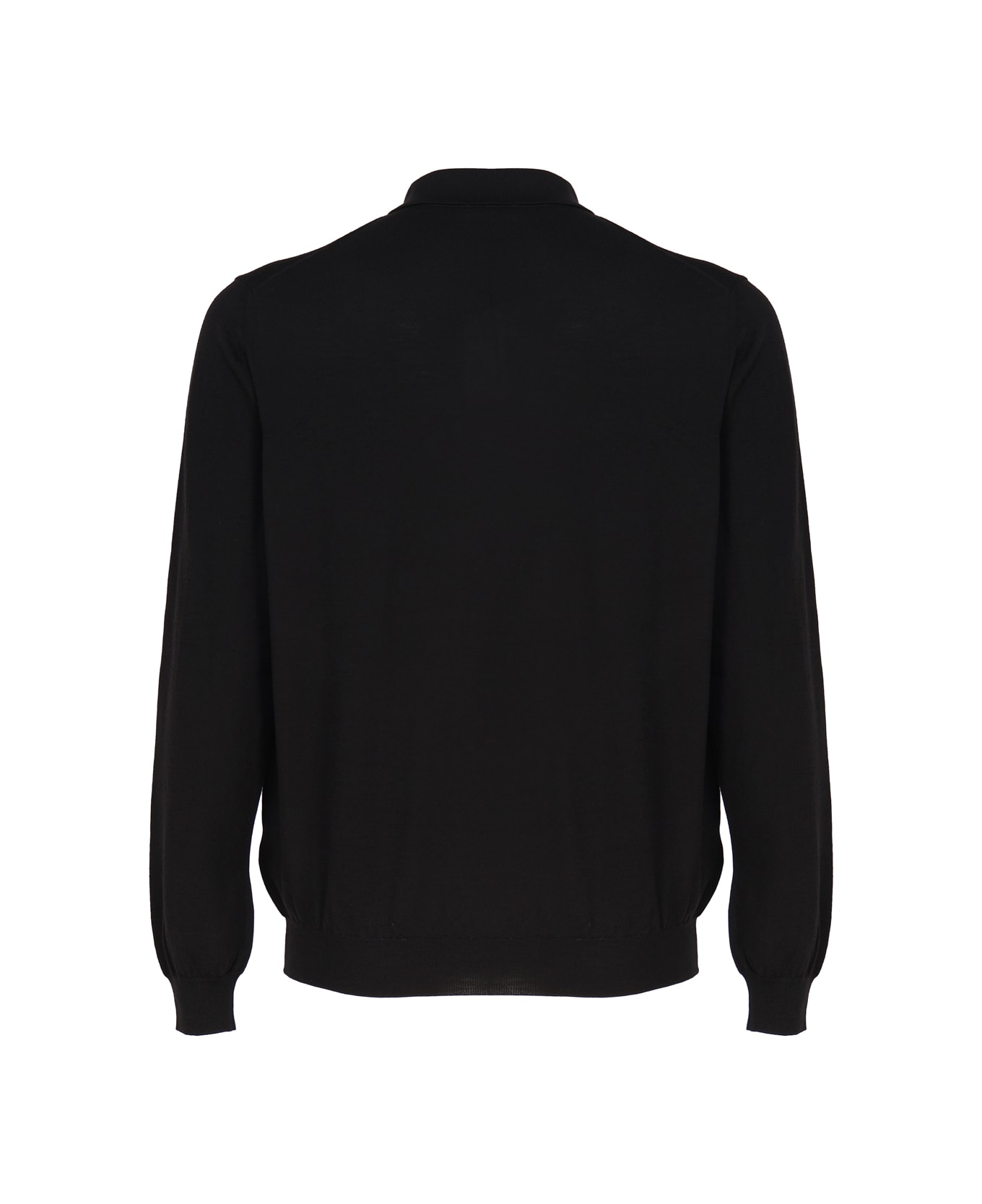 Malo Long-sleeved Polo Shirt - Black