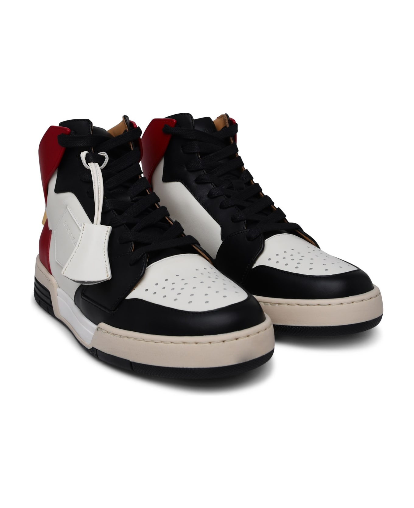 Buscemi 'air Jon' Red And White Leather Sneakers - White
