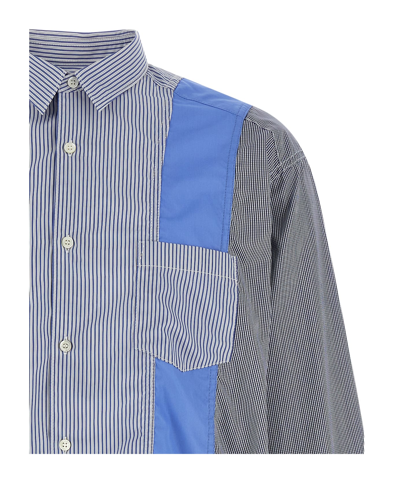 Comme des Garçons Homme Patchwork Shirt - Blue
