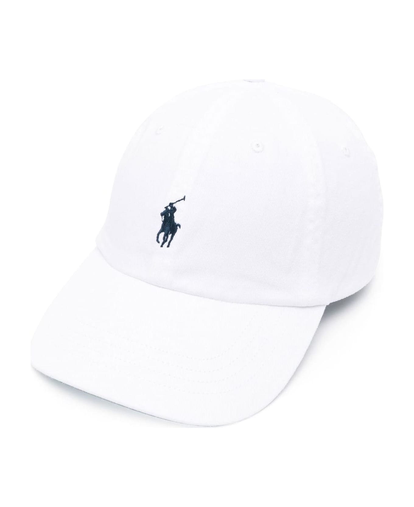 Ralph Lauren Logo Embroidered Cap - White 帽子