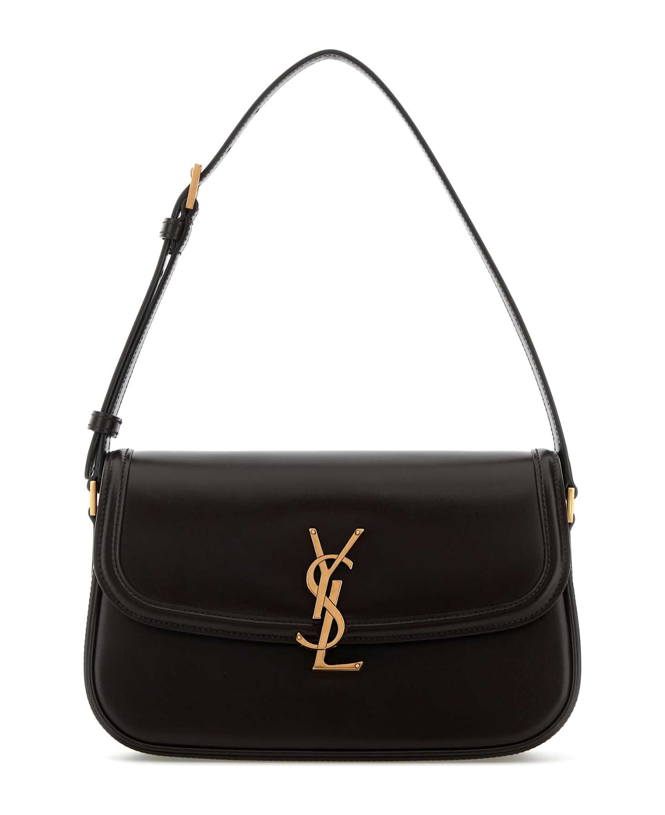 Saint Laurent Dark Brown Leather Solferino Shoulder Bag - CHICORYCOFFEE
