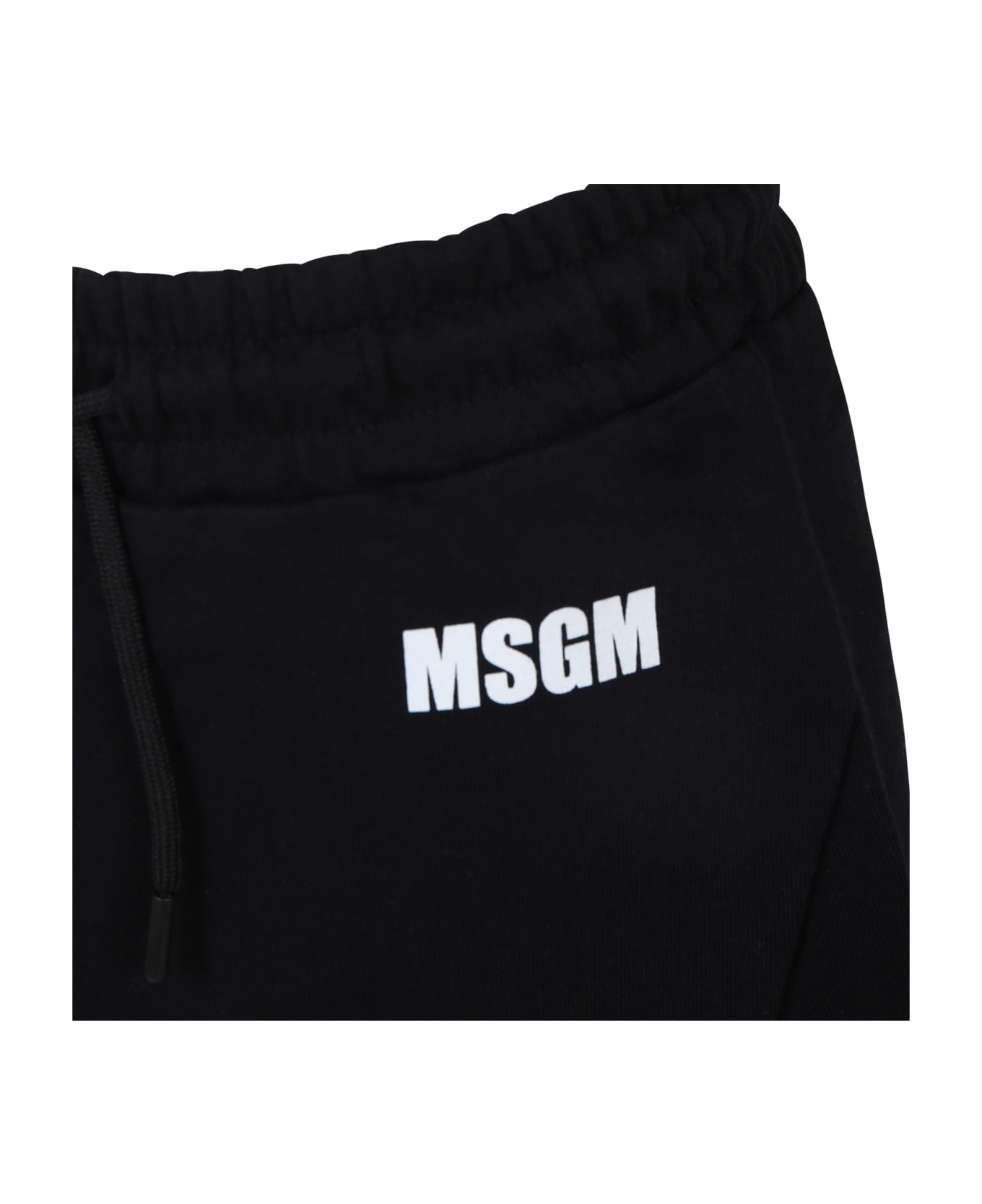 MSGM Black Skirt For Girl With Logo And Writing - Nero