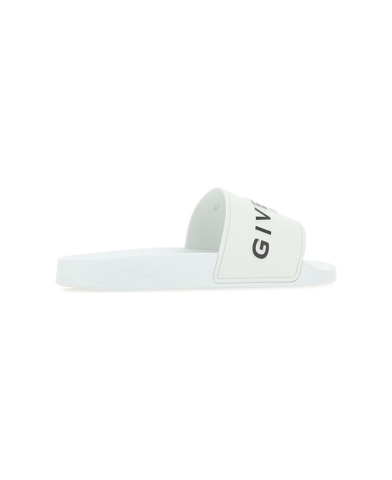 Givenchy White Rubber Slippers - WHITE