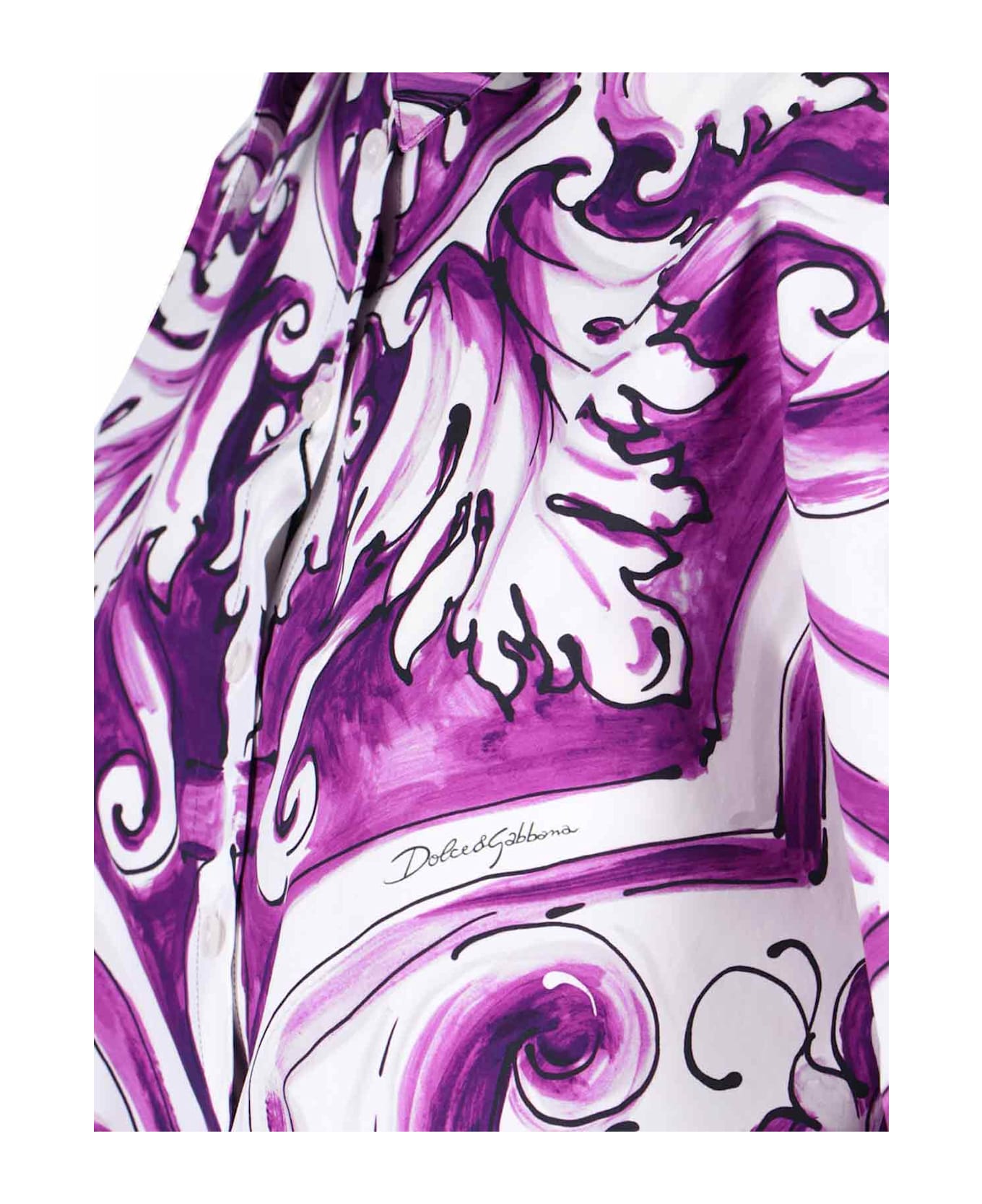 Dolce 
Gabbana 
maiolica
 Crop Shirt - Purple