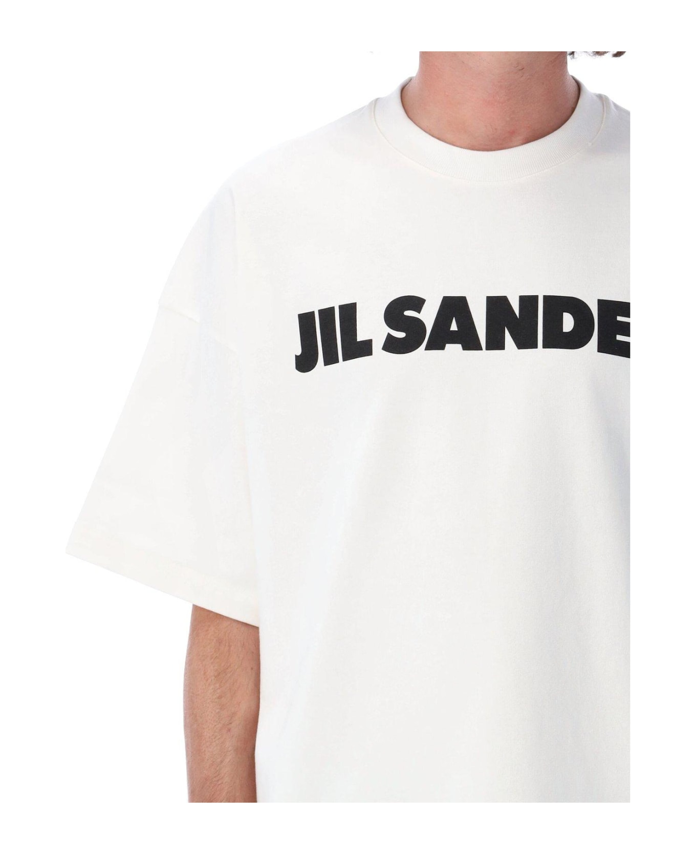 Jil Sander Logo Printed Crewneck T-shirt - Natural