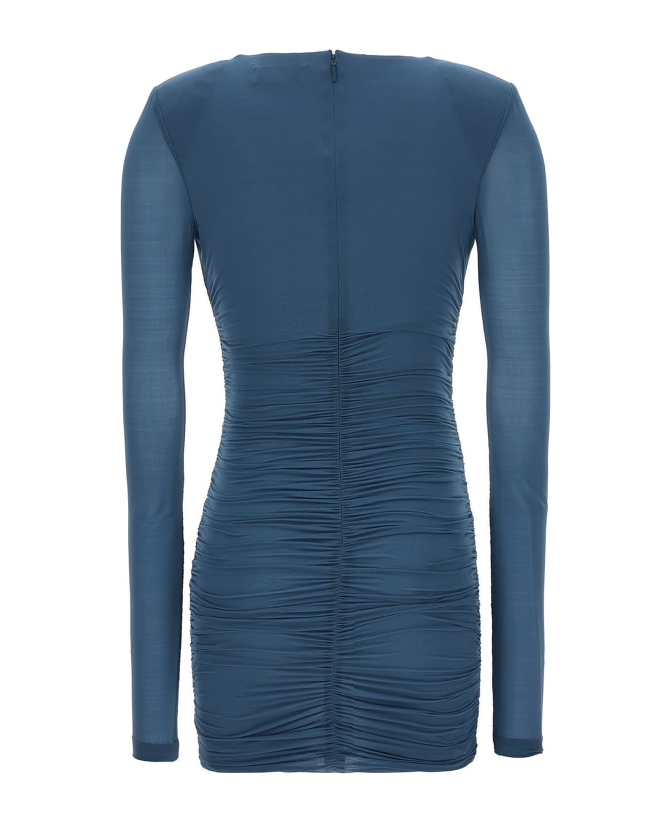 Saint Laurent Draped Jersey Dress - Blue