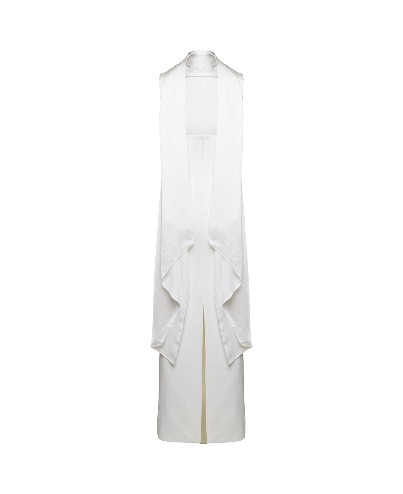 Solace London 'dahlia' Long White Dress With Halterneck In Stretch Fabric Woman - White