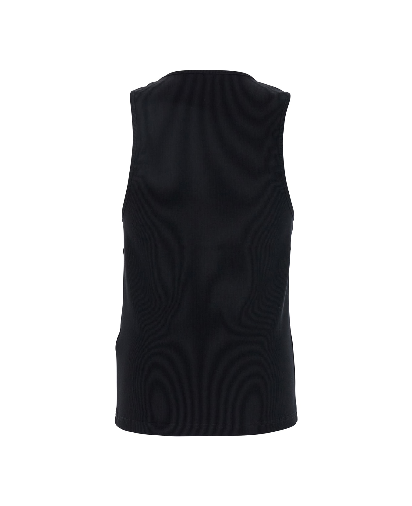 J.W. Anderson Black Sleeveless Top With Logo Embroidery On The Front In Cotton Man - Black