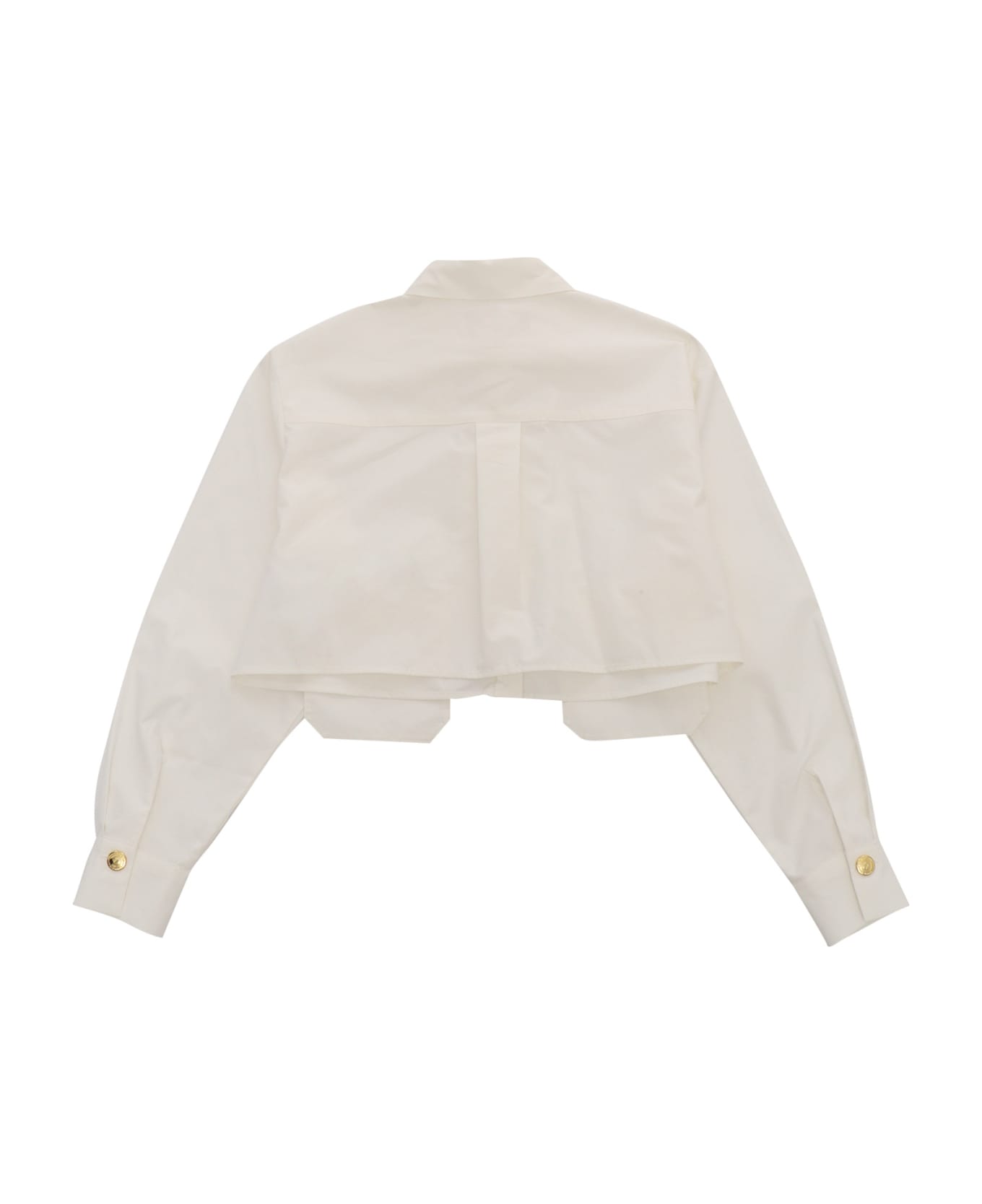 Elisabetta Franchi La Mia Bambina White Cropped Shirt - WHITE