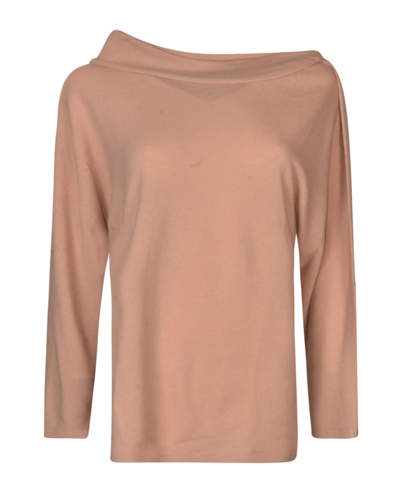 Alberta Ferretti Wide Neck Plain Sweater - Cipria ニットウェア