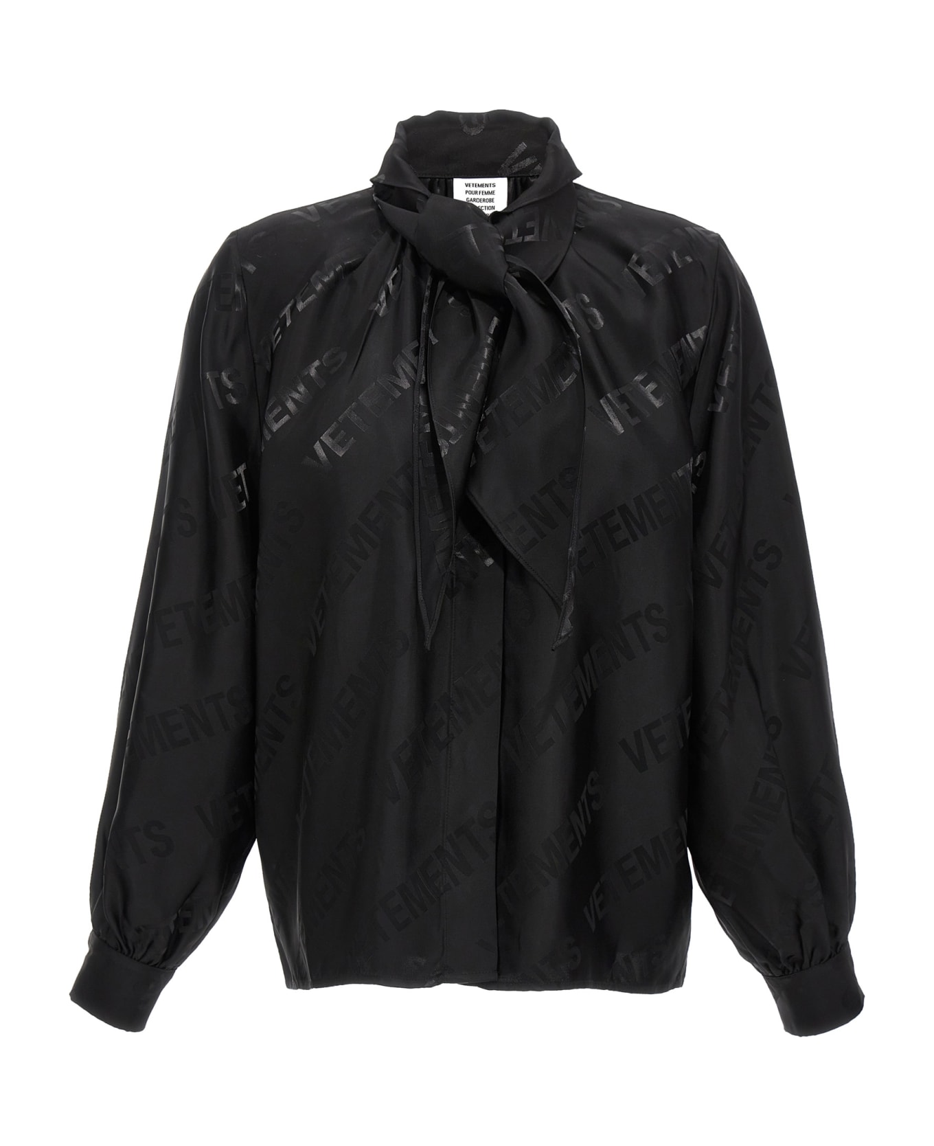 VETEMENTS 'monogram' Blouse - Black  