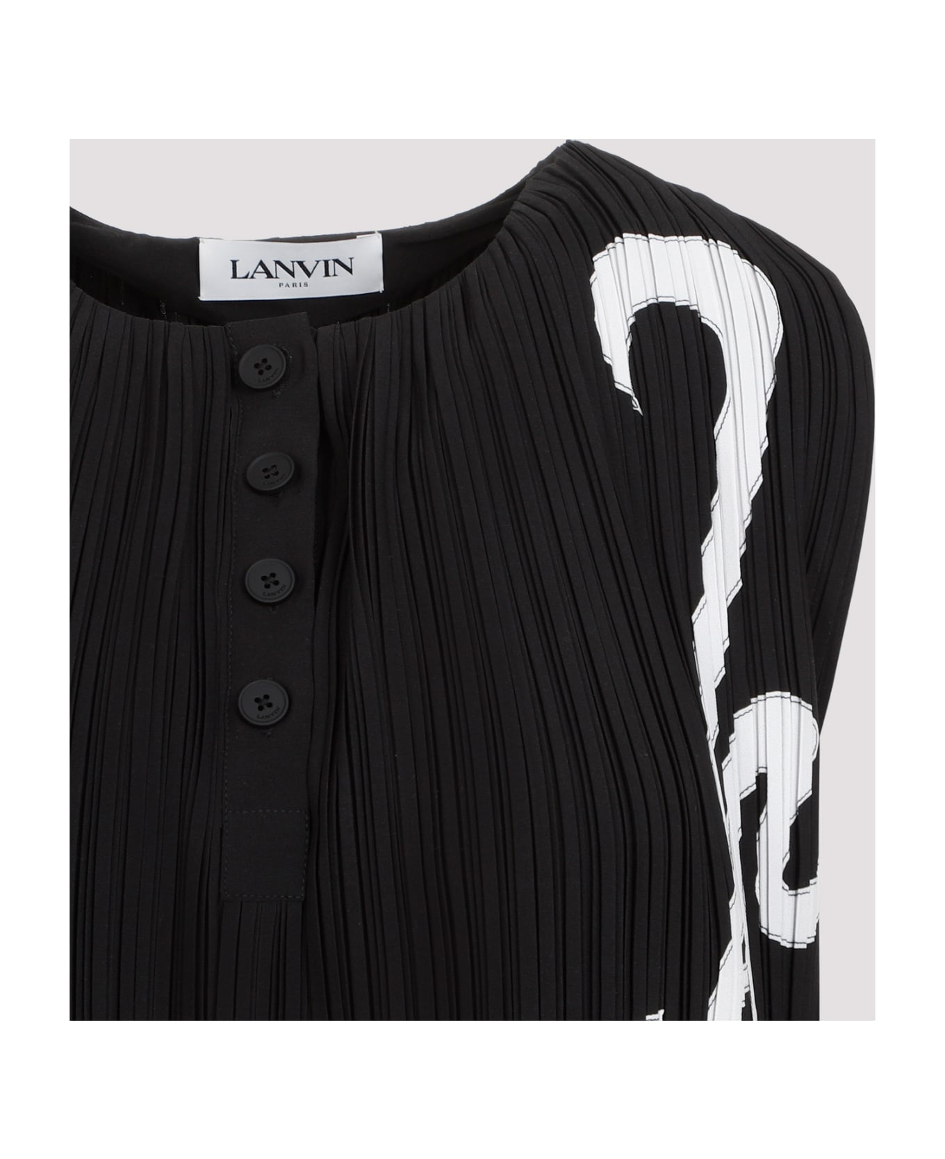 Lanvin Sleeveless Pleated Top - Black