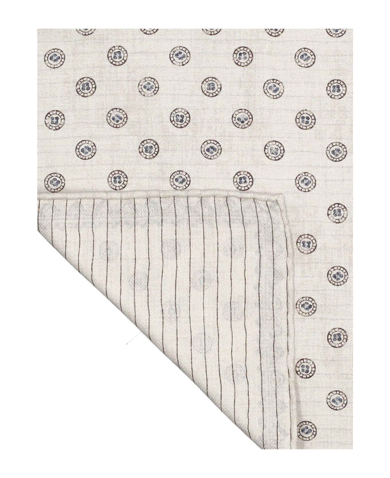 Brunello Cucinelli Geometric-printed Finished Edge Pocket Square - Beige スカーフ