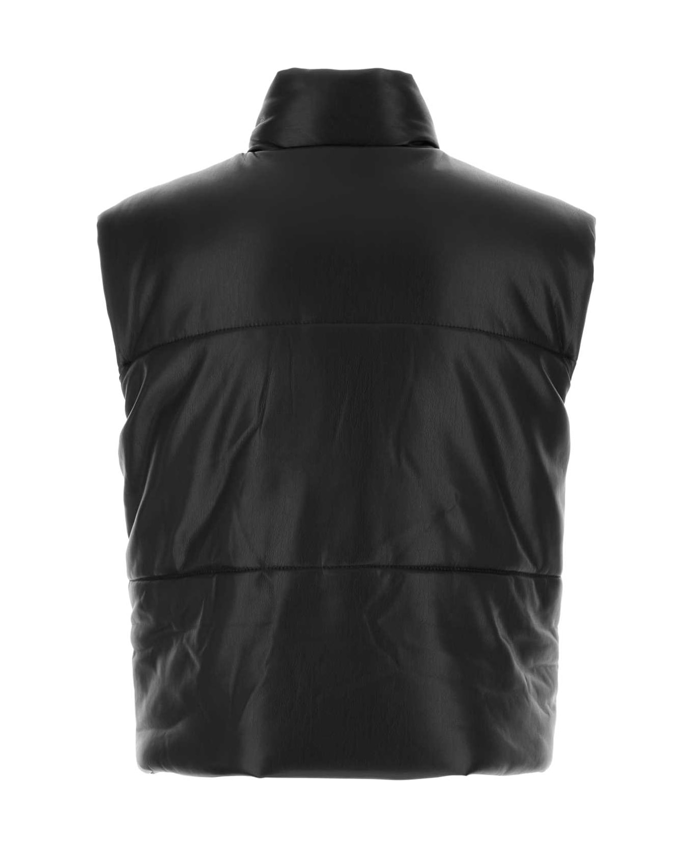 Nanushka Black Synthetic Leather Jovan Padded Jacket - BLACK ベスト
