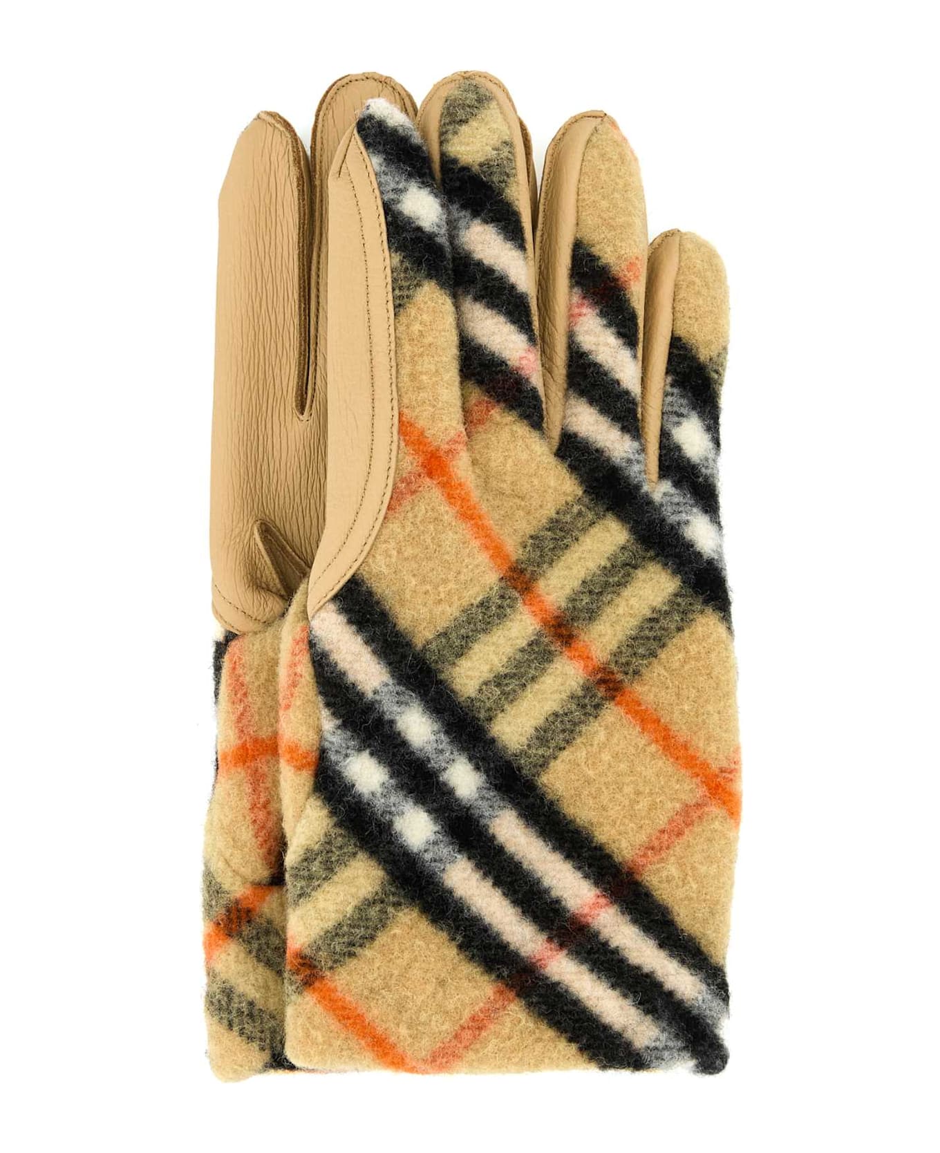 Burberry Beige Leather Glovers - SANDIPCHECK