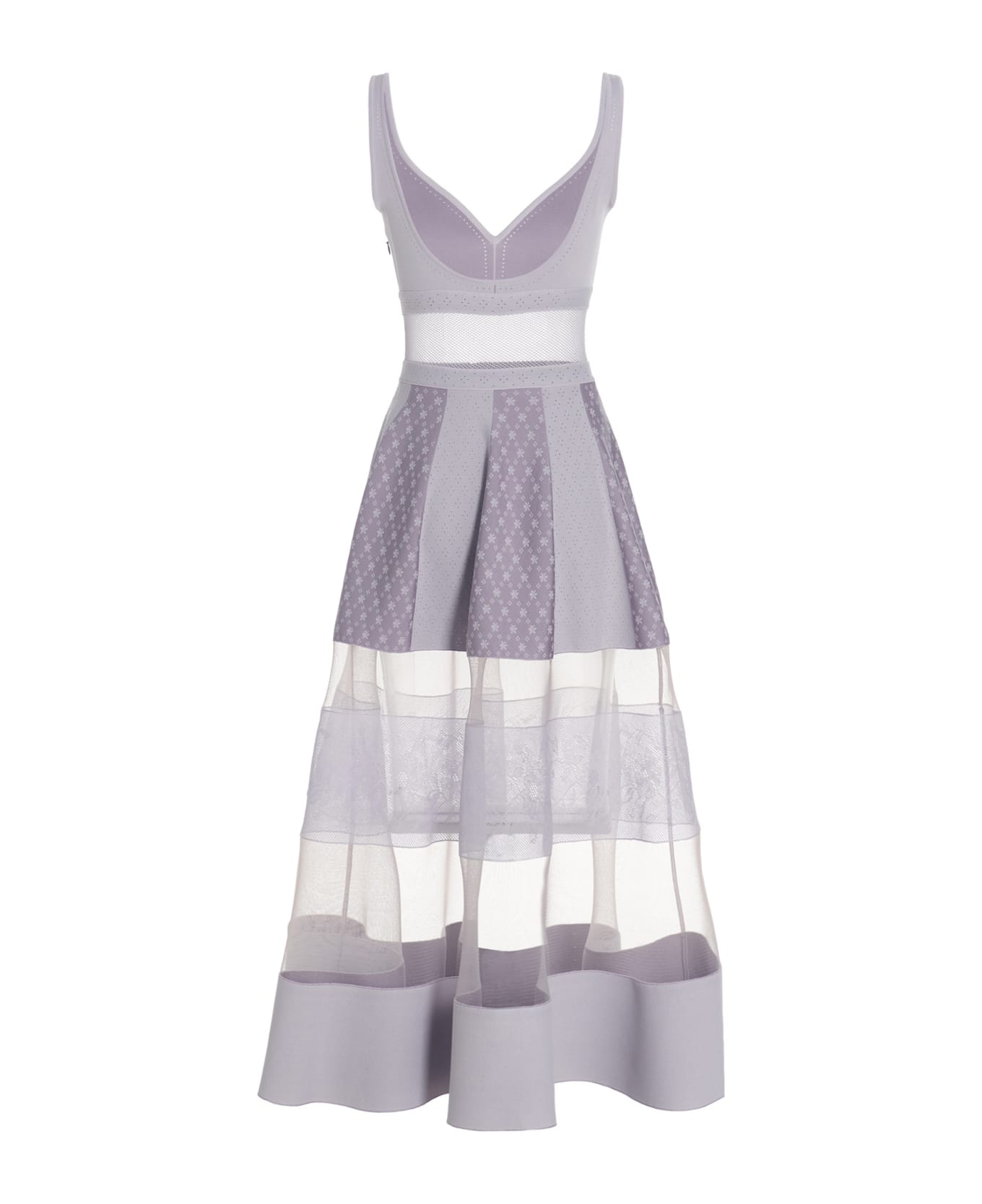 Alexander McQueen Mesh Detail Dress - Purple
