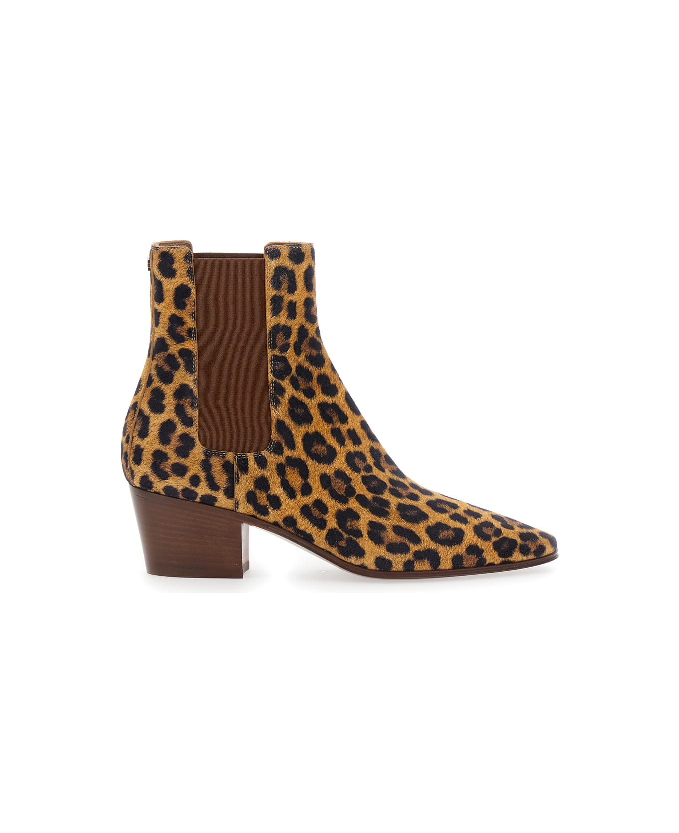 Casadei Brown Ankle Boots With All-over Leopard Print In Leather Blend Woman - Brown