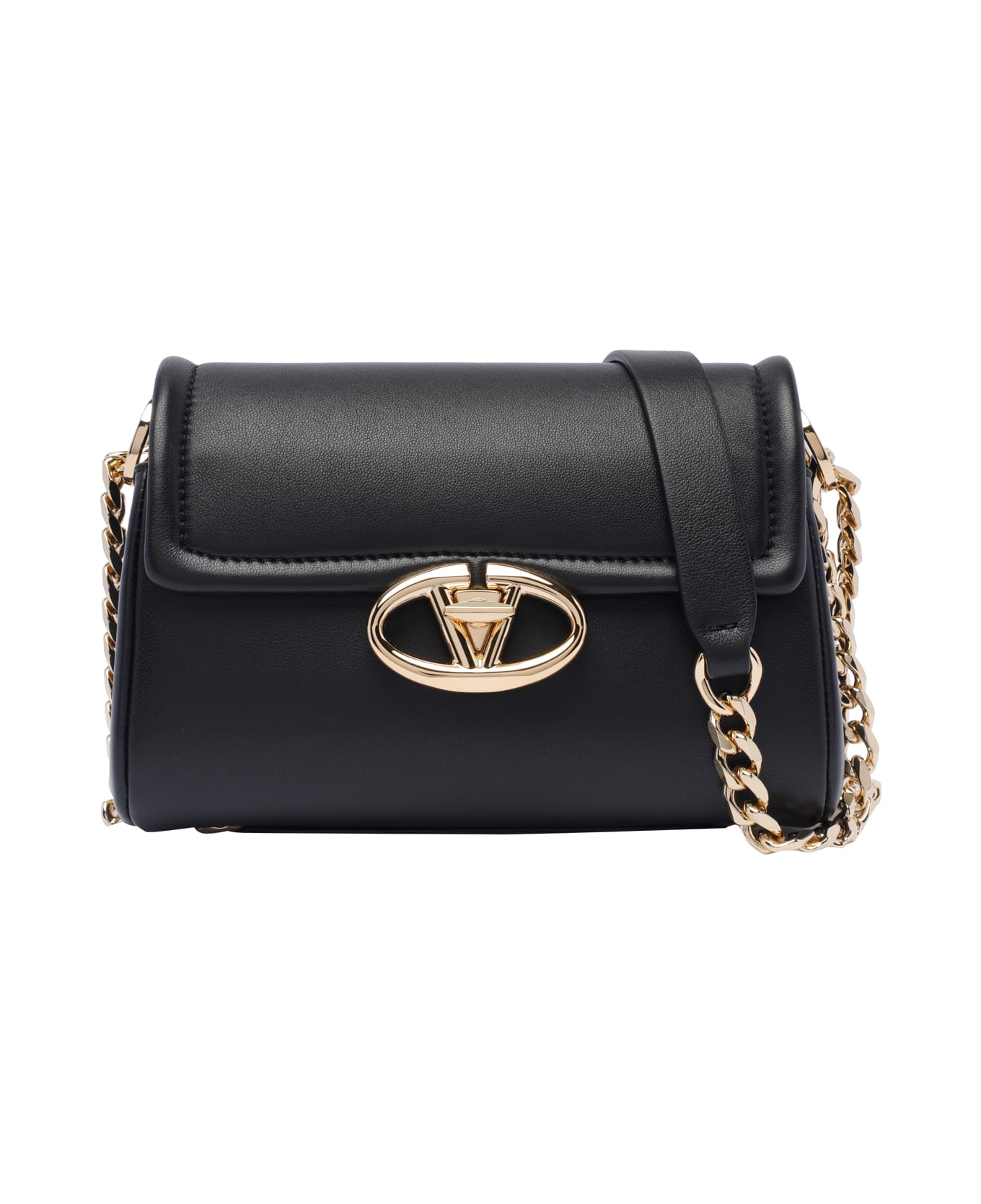 Valentino Garavani Vlogo Locker Shoulder Bag - Black