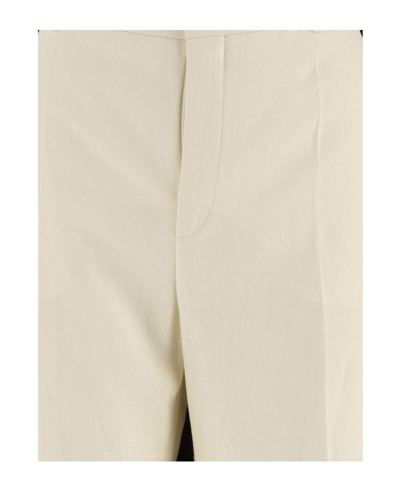 Chloé Linen Flared Pants - White ボトムス