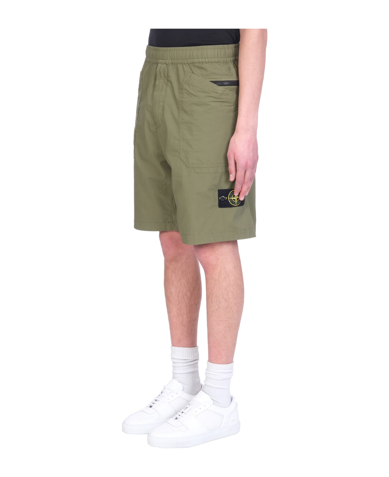 Stone Island Shorts In Green Cotton - green