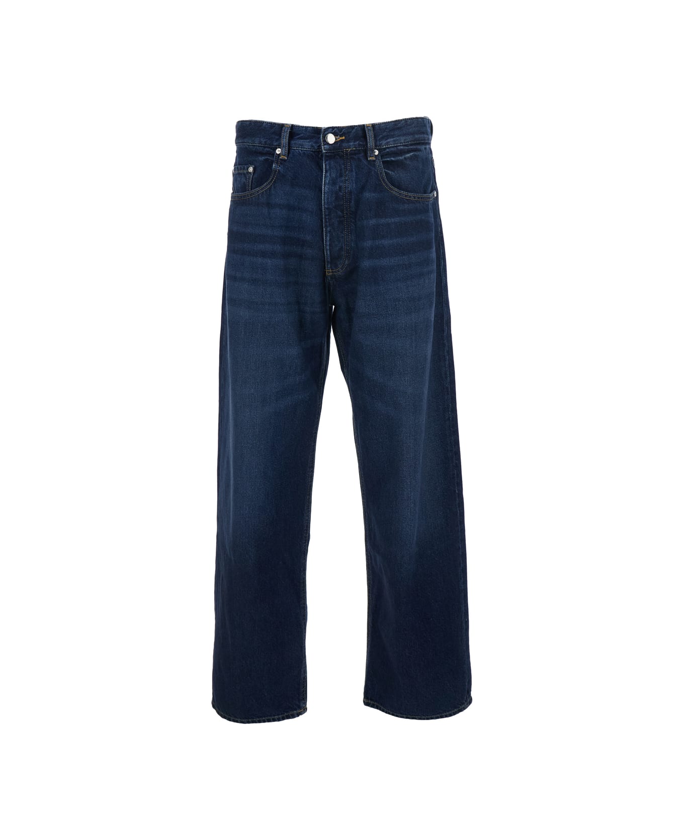 Icon Denim 
will
 Blue 5-pocket Jeans With Logo Patch In Cotton Denim Man - Blu