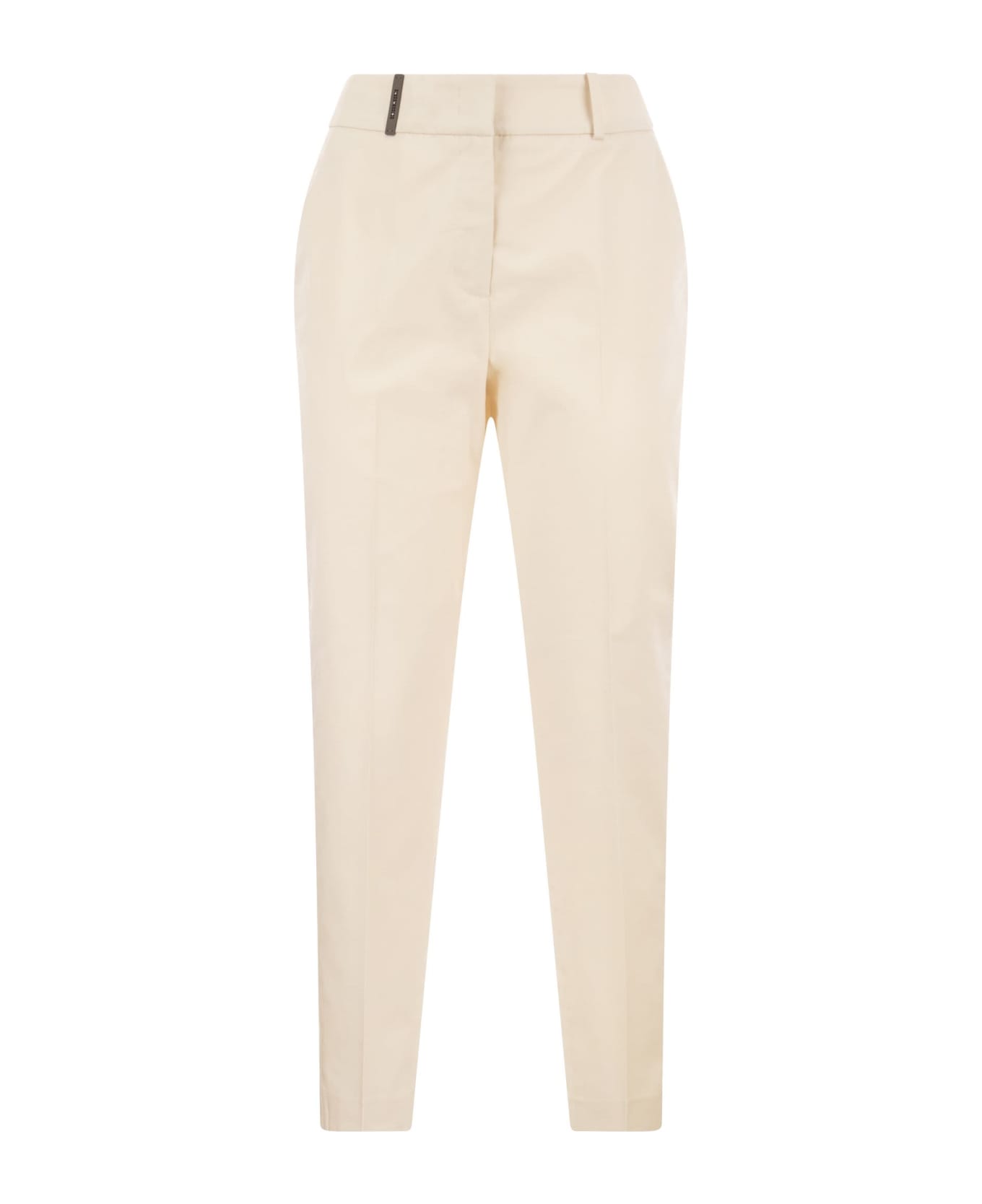 Peserico Stretch Cotton Trousers - Cream ボトムス