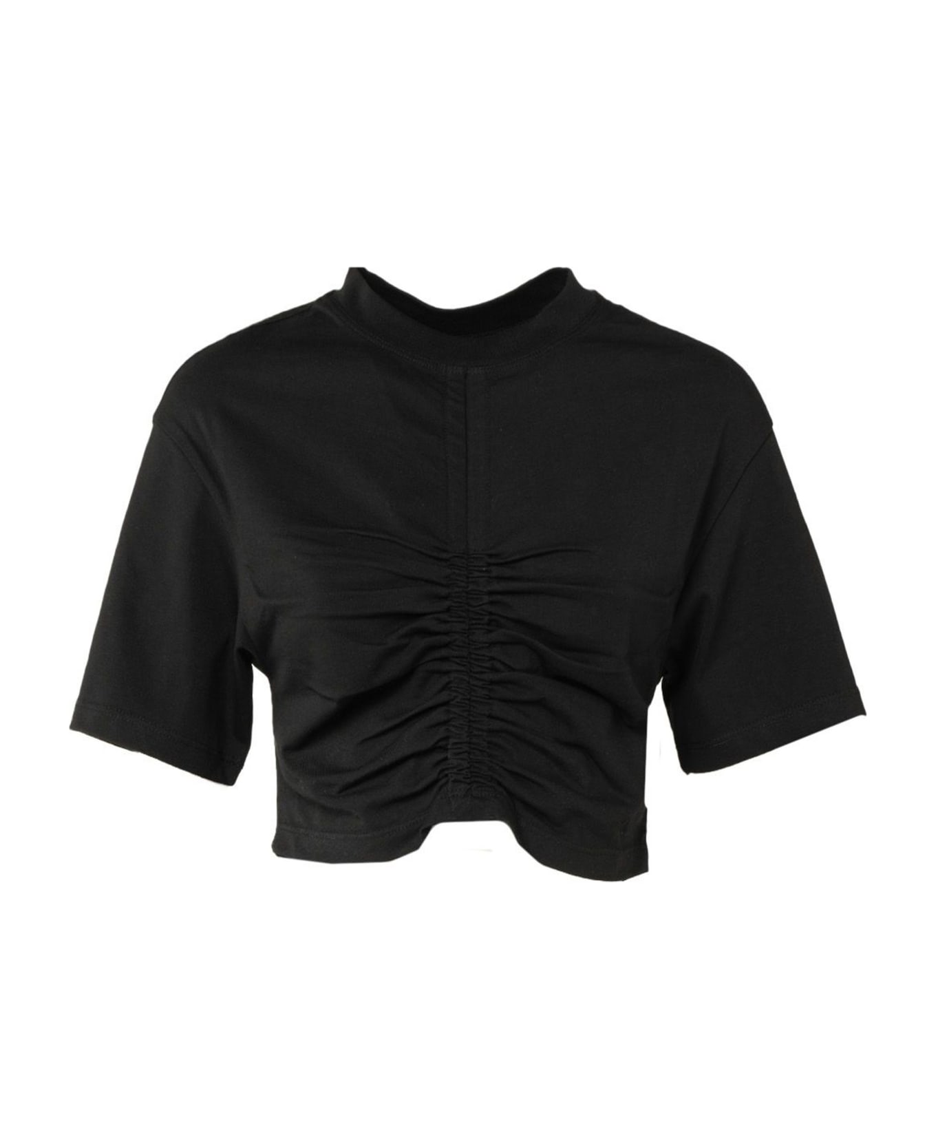 SEMICOUTURE Black Cotton T-shirt - Black Tシャツ