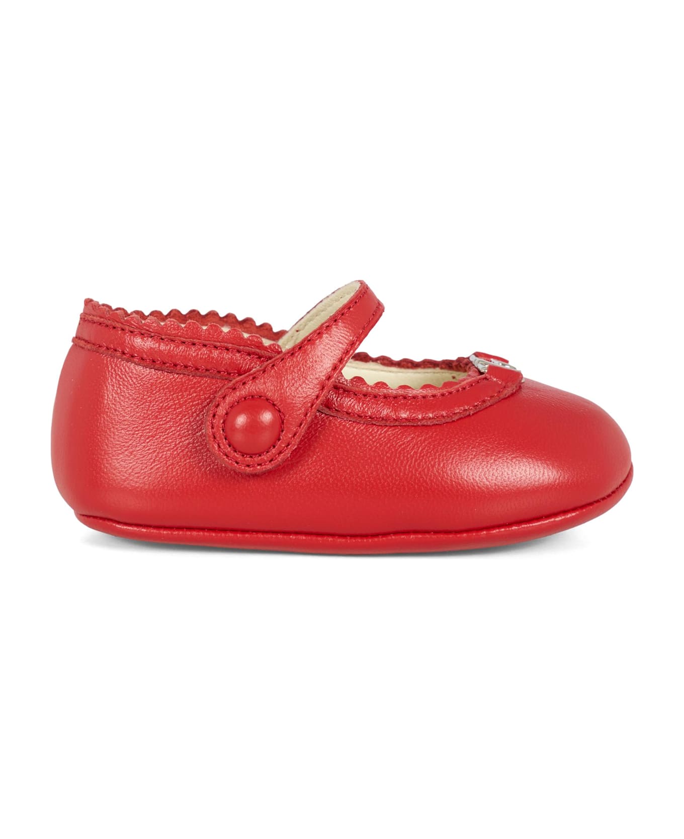 Gucci Red Ballet Flats For Baby Girl With Gg - Red