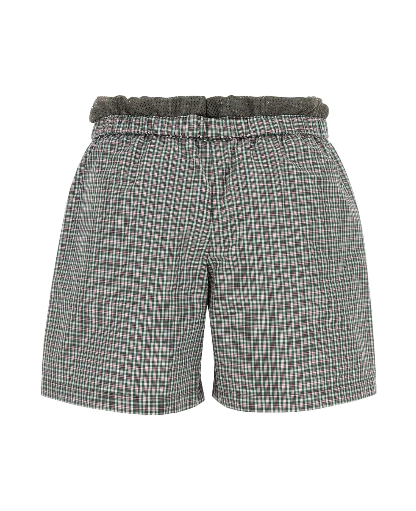 Miu Miu Embroidered Nylon Blend Shorts - BOTTIGLIABIANCO