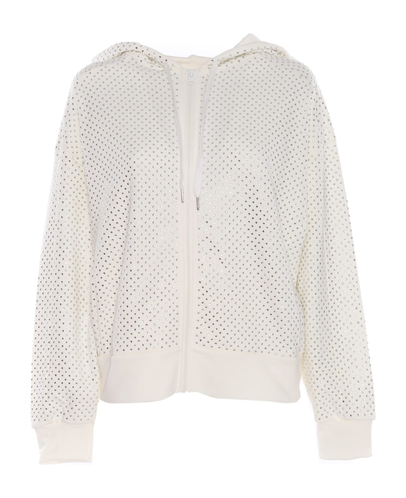 Parosh Rhinestone Sweatshirt - WHITE