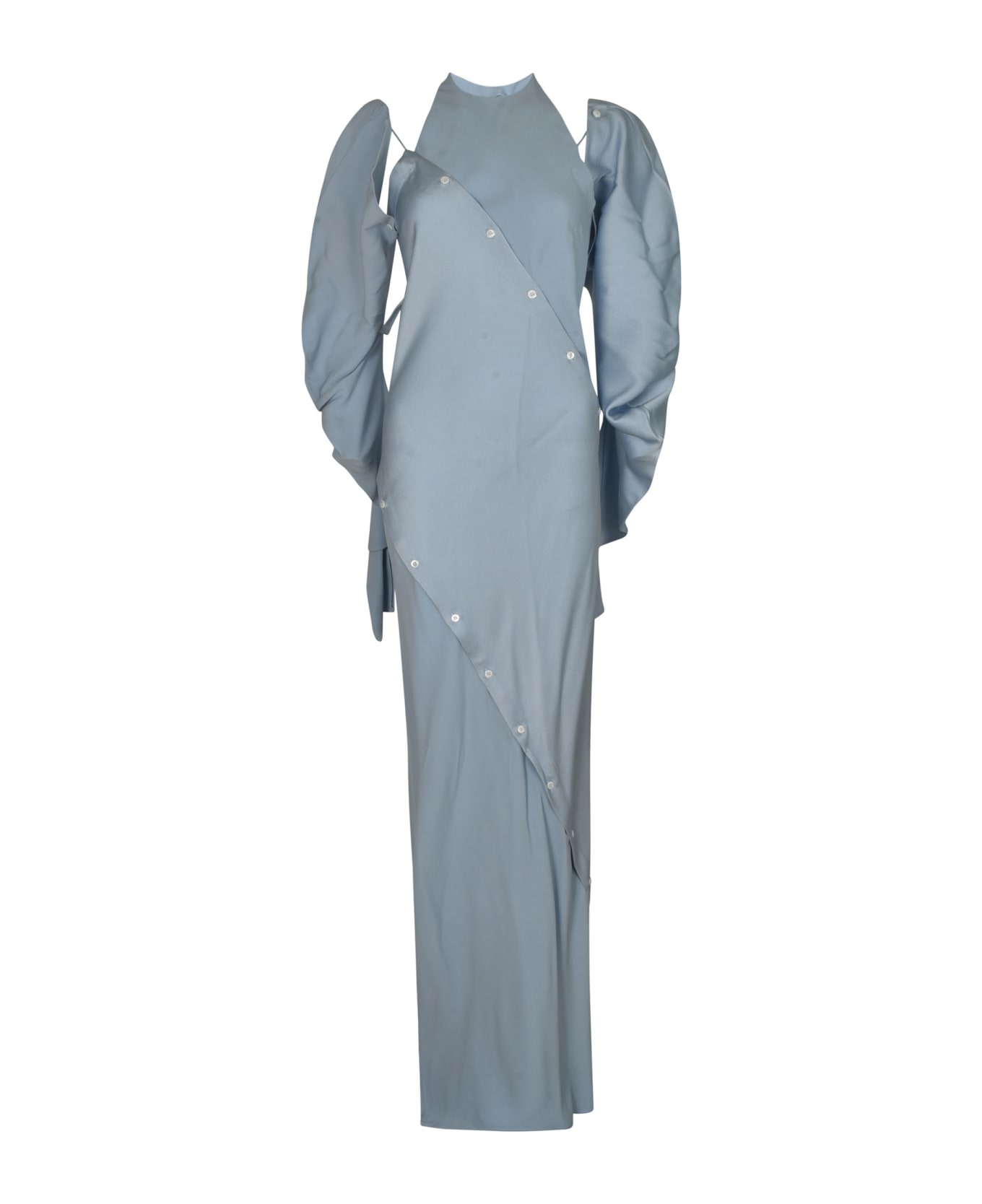 Setchu Layered Asymmetric Long Dress - Blue