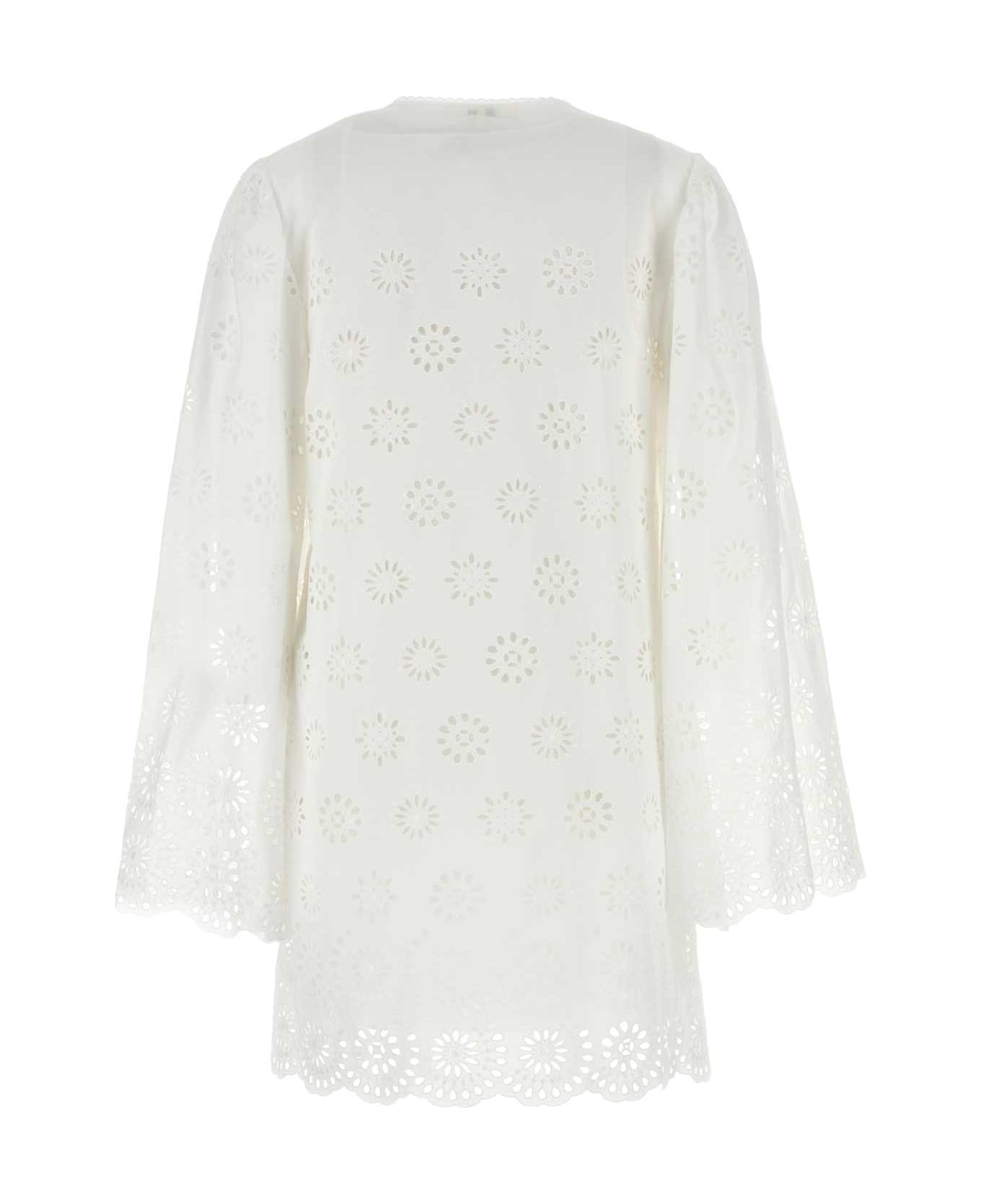Chloé White Broderie Anglaise Mini Dress - ICONICMILK