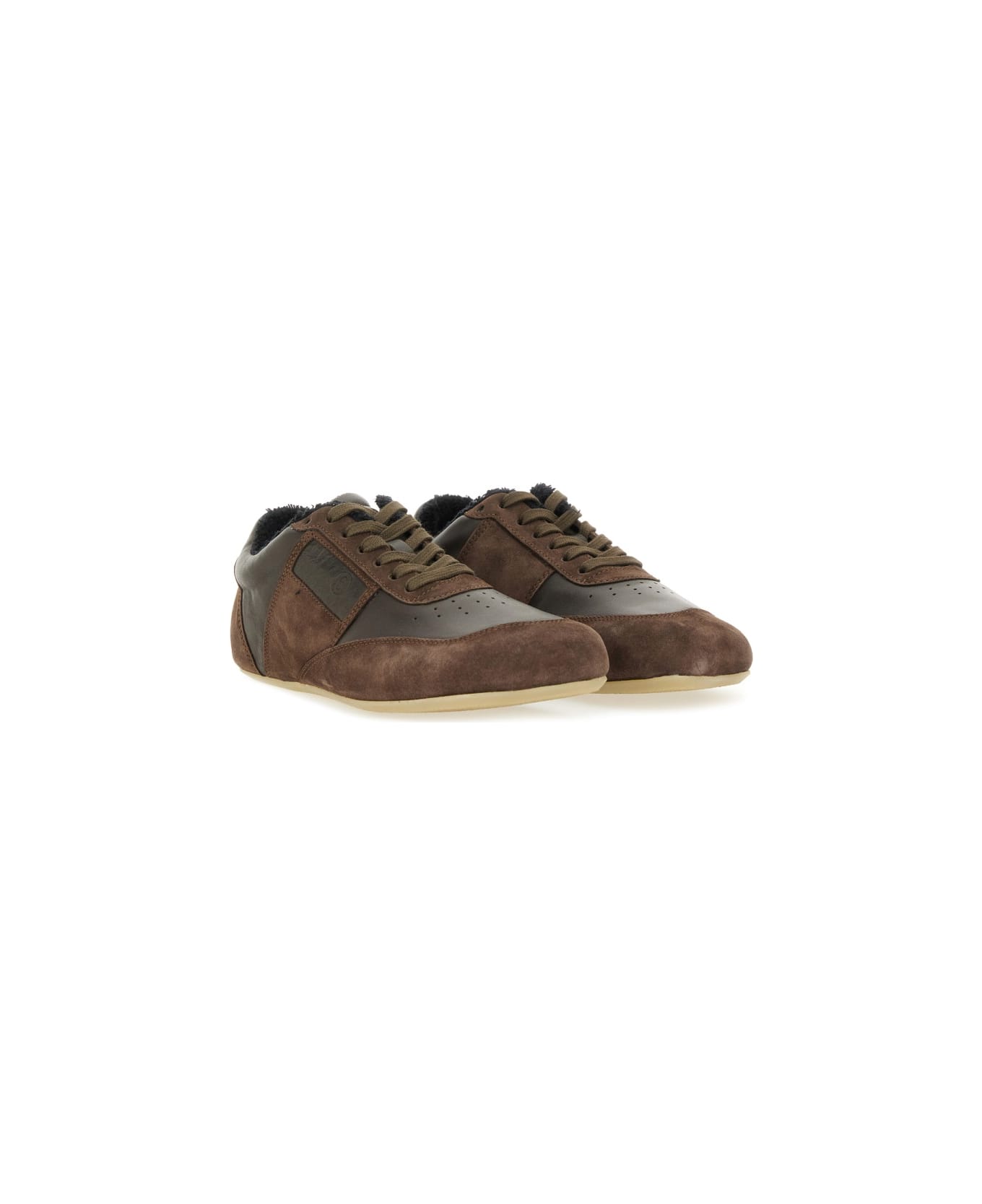 MM6 Maison Margiela Leather Sneaker - BROWN