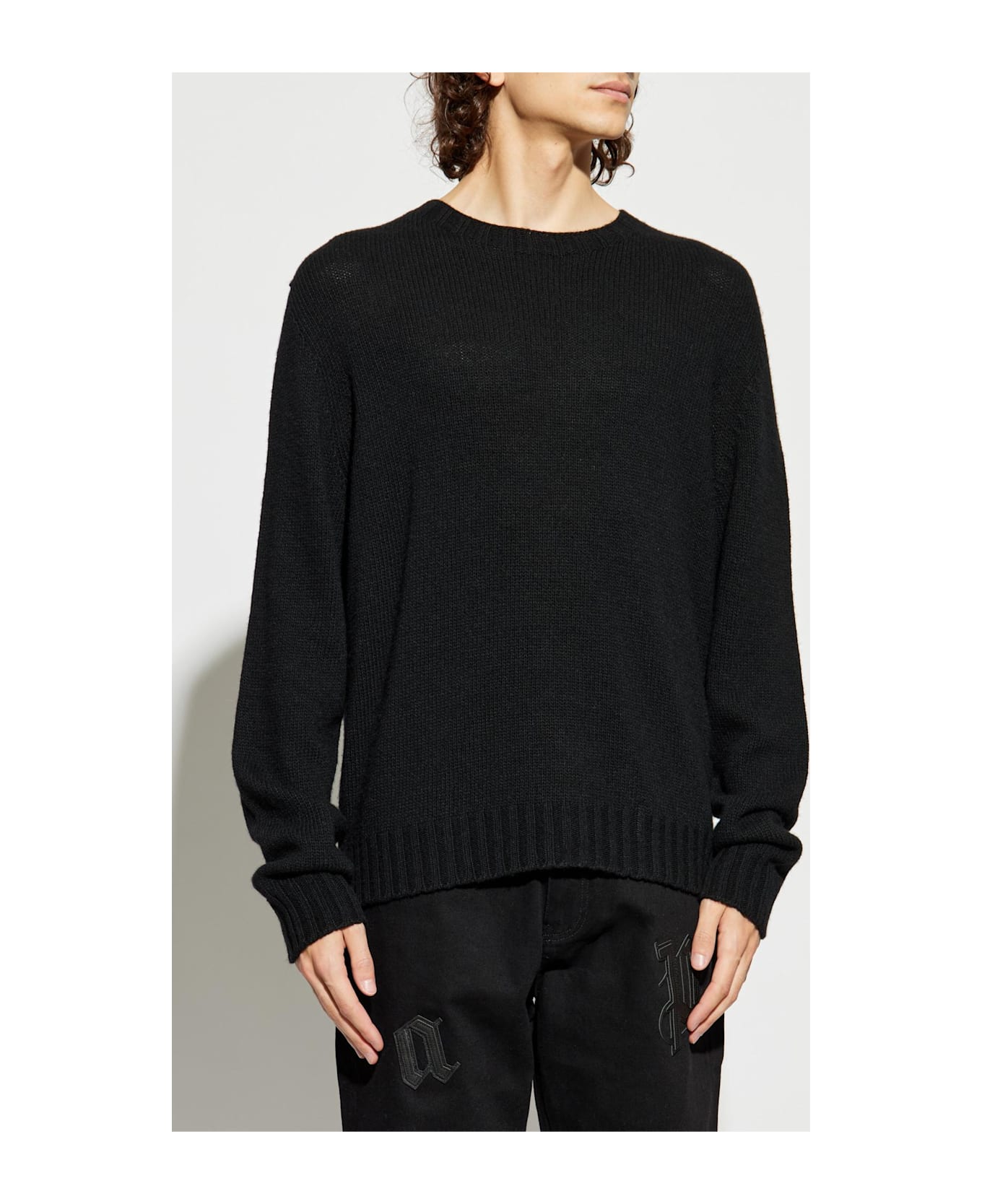 Palm Angels Crew Neck Sweater - Black Re