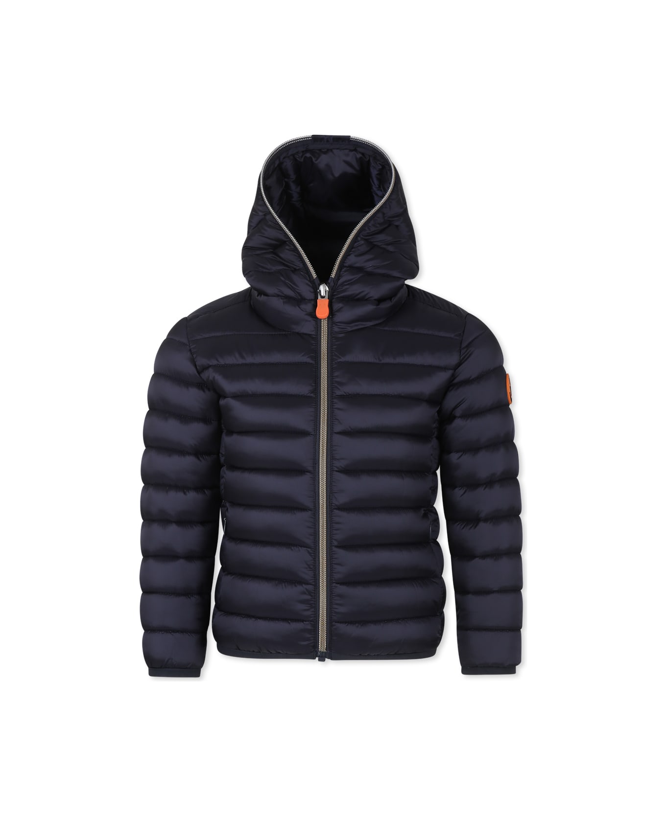 Save the Duck Black Down Jacket For Girl With Logo - Black