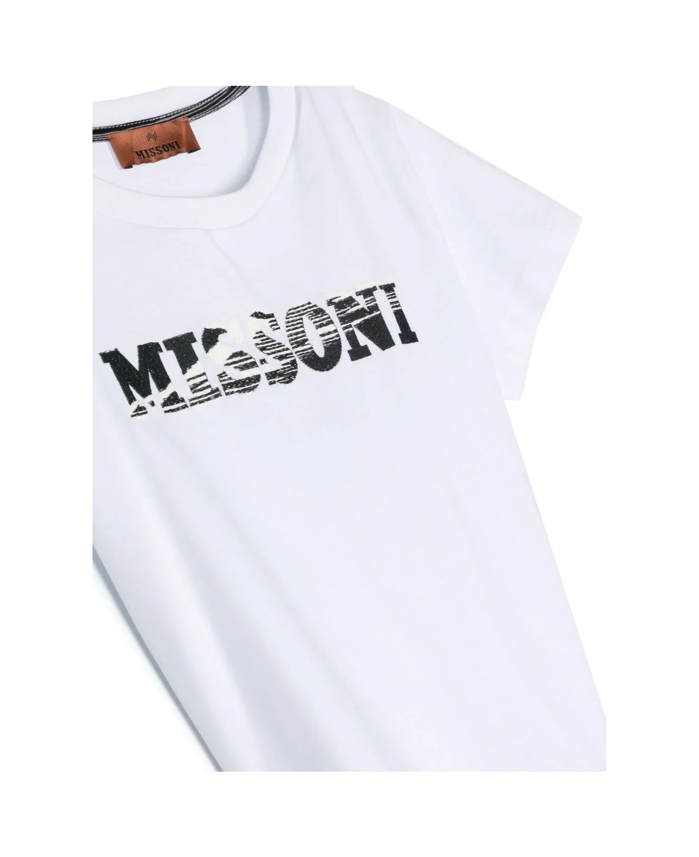 Missoni Kids White T-shirt With Black Logo - C