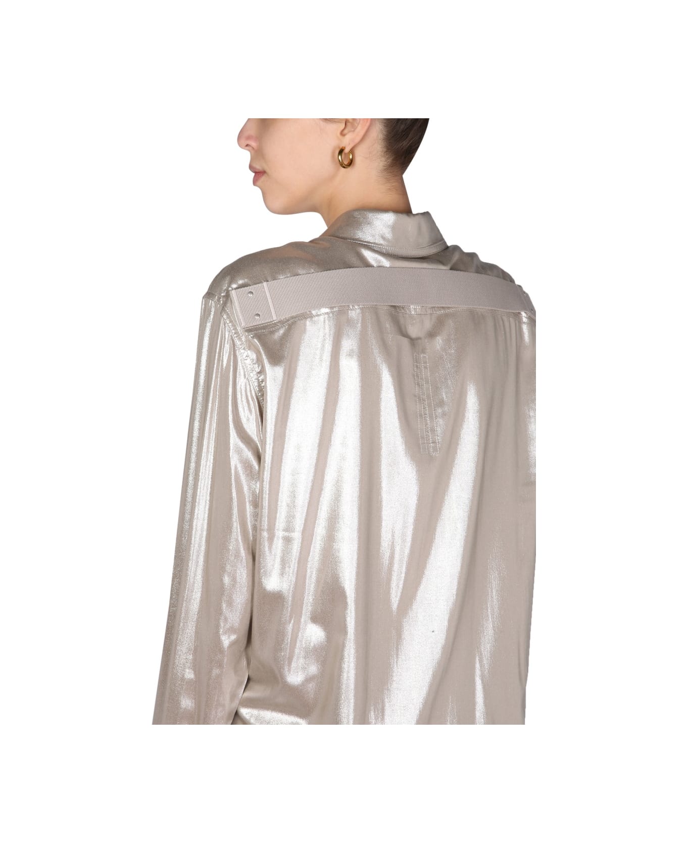 Rick Owens Metallic Effect Shirt - SILVER