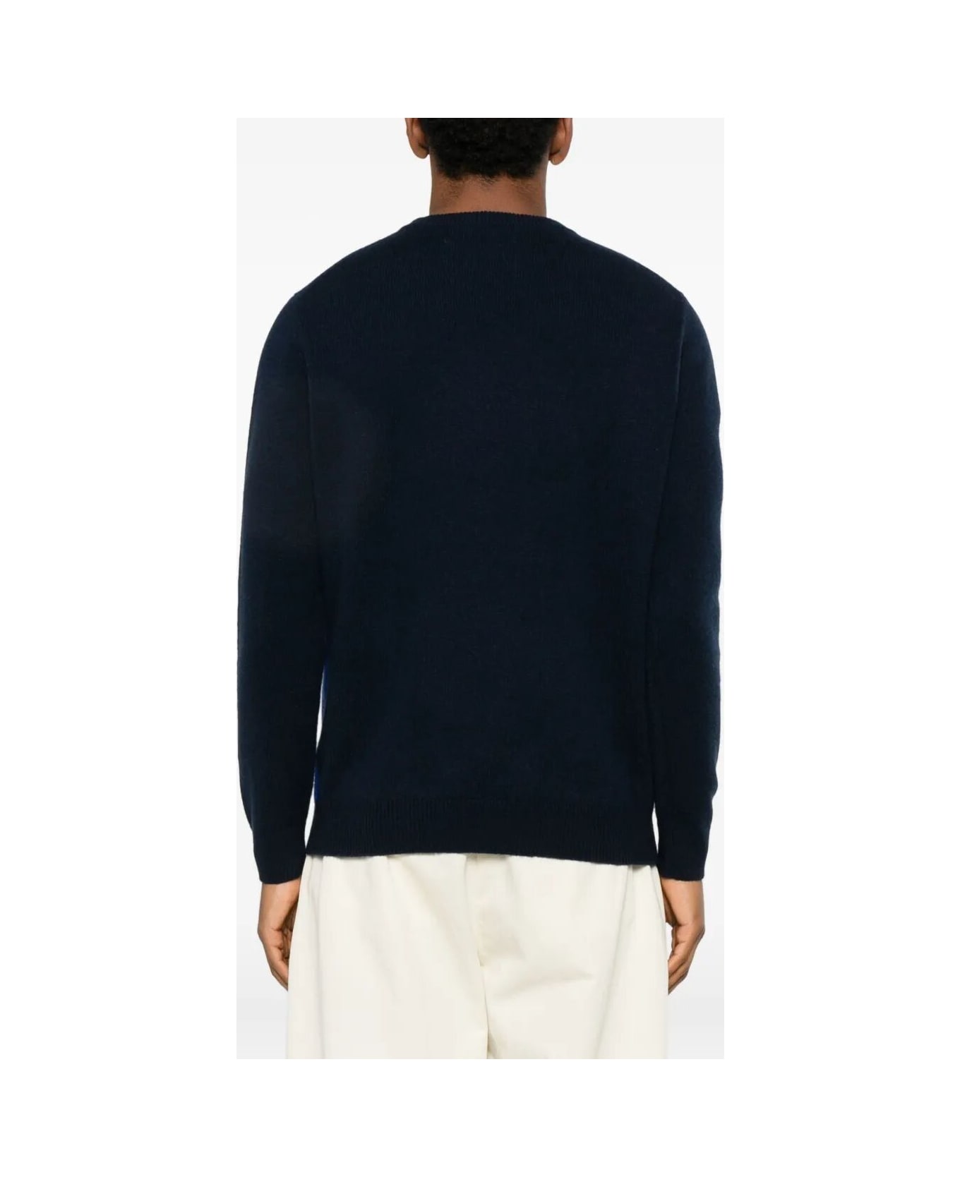 Ballantyne R Neck Pullover - Blu Navy Electric
