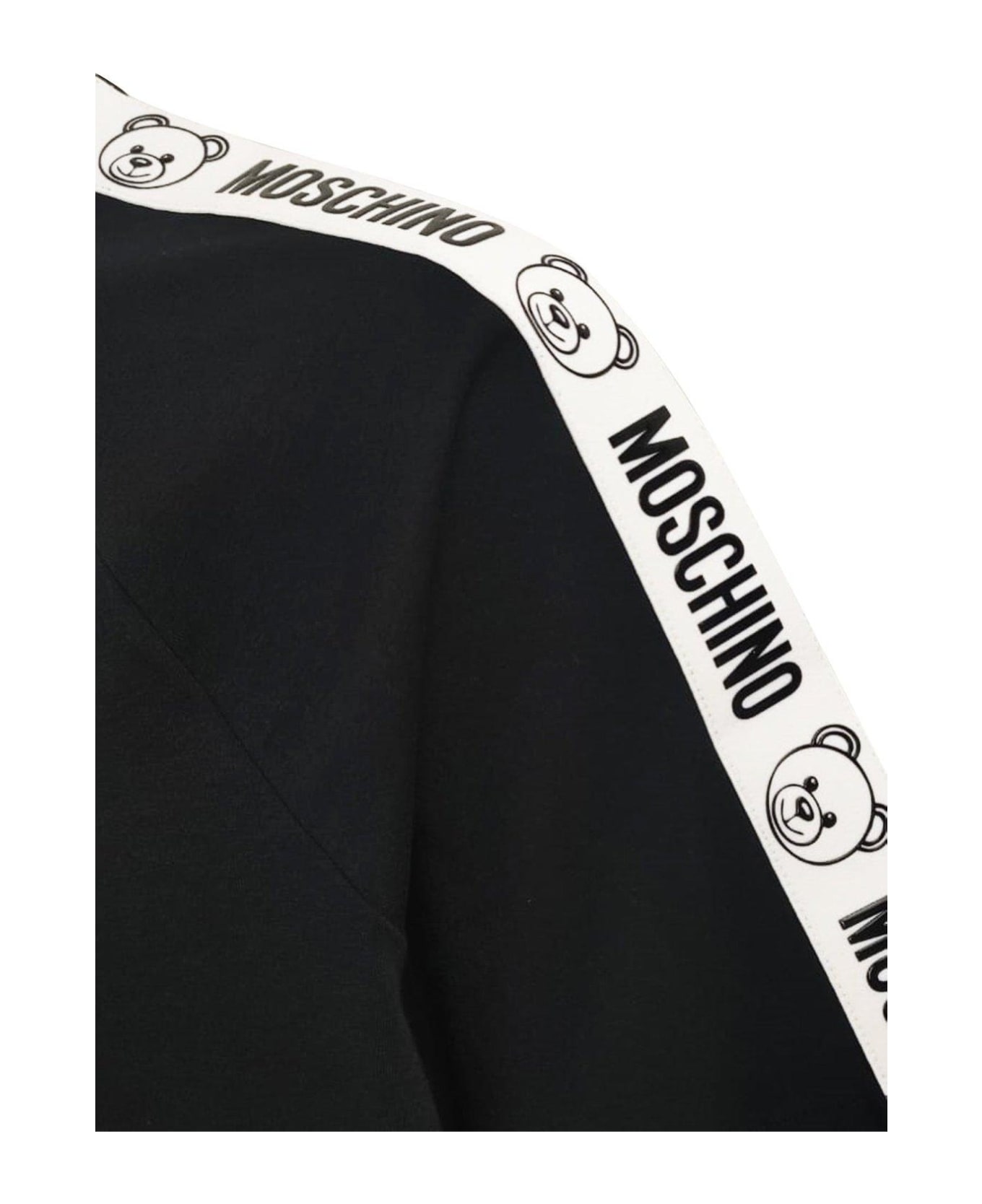 Moschino Logo Tape Crewneck T-shirt - Black