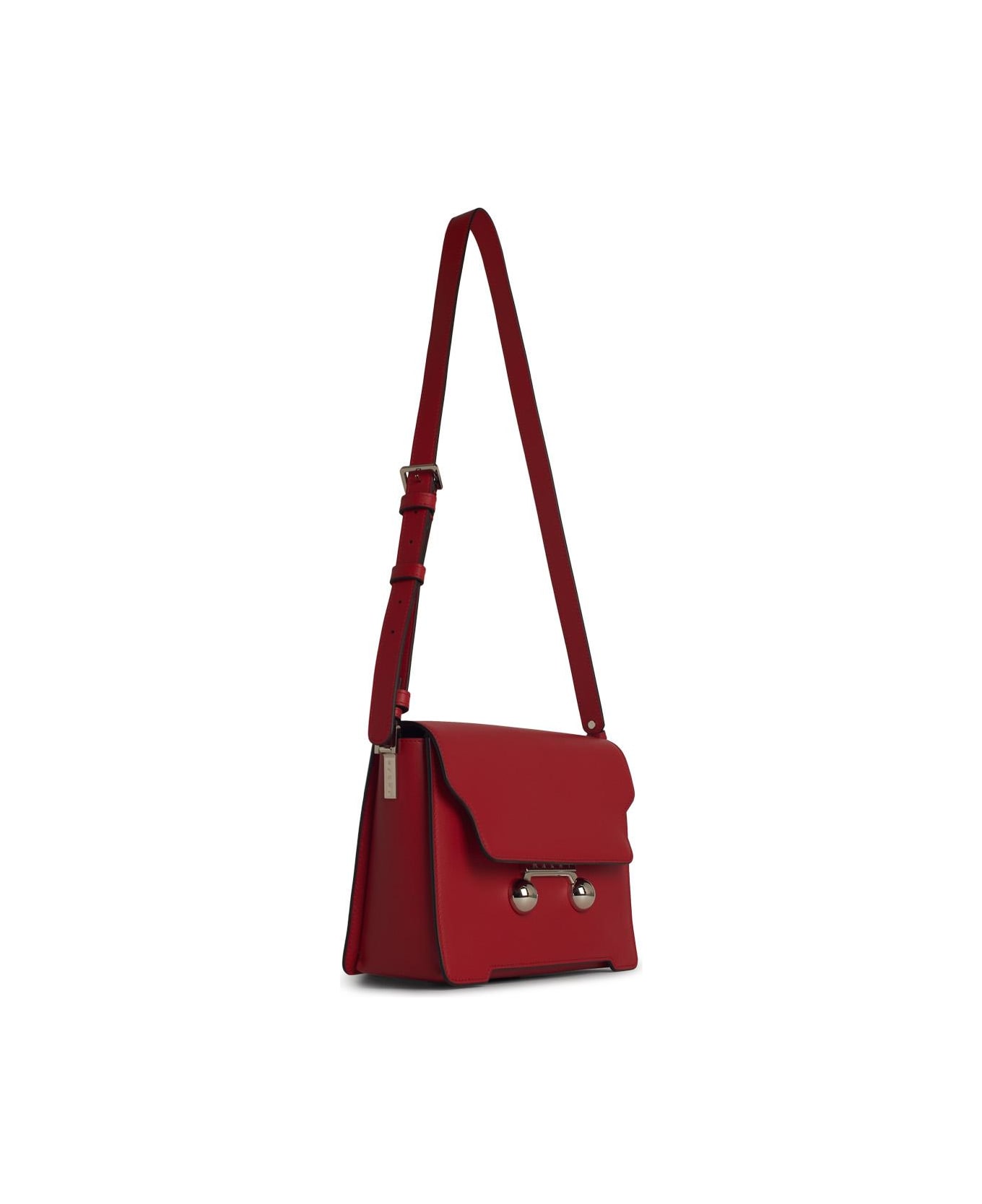 Marni 'new Trunk' Red Leather Crossbody Bag - Red