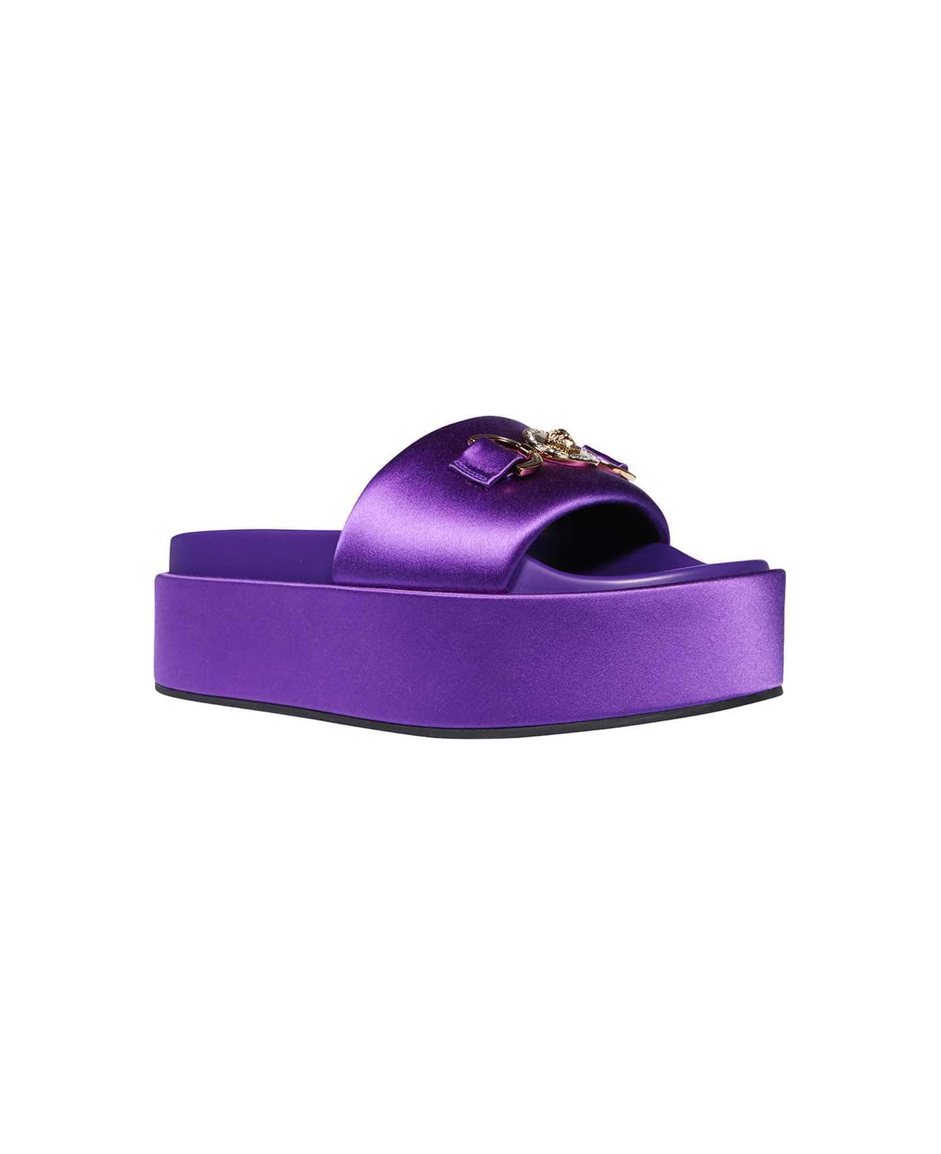 Versace Slides With Logo - purple