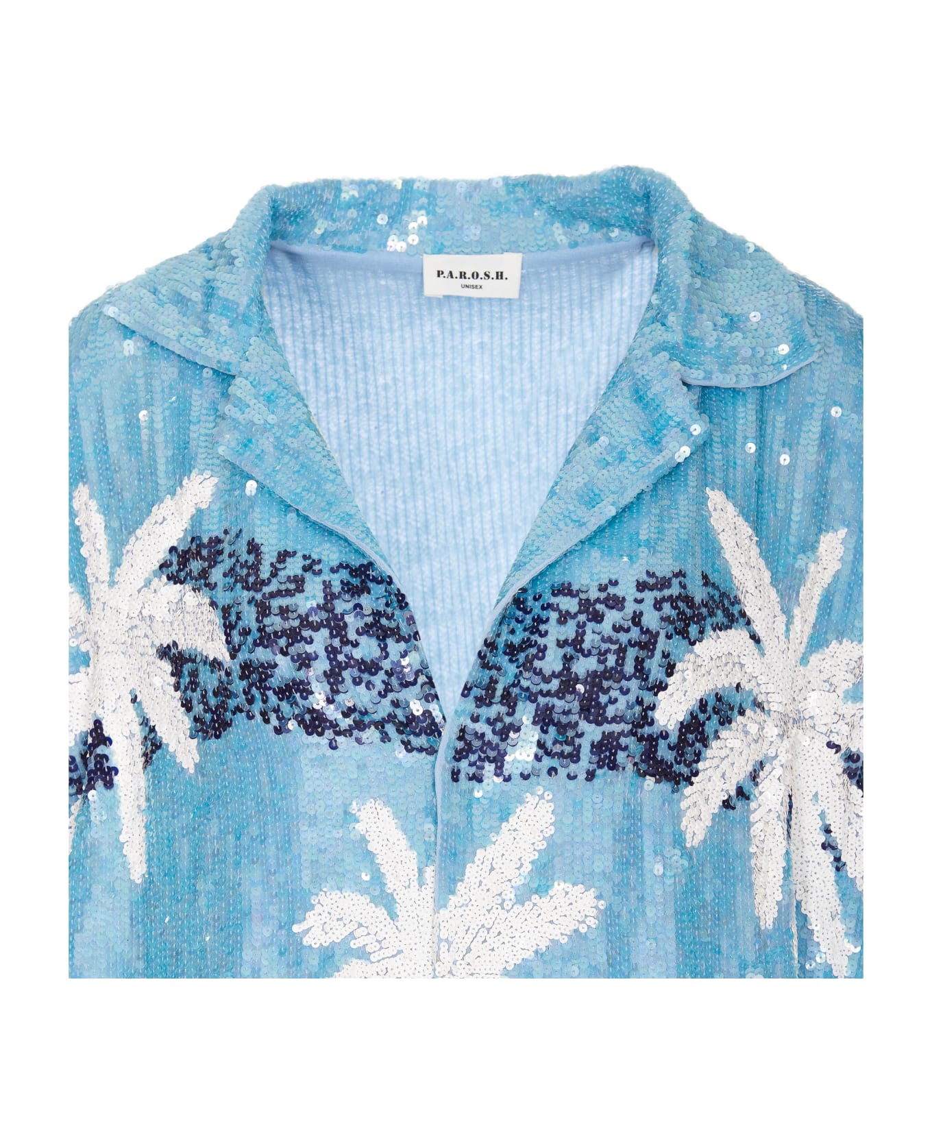 Parosh Gust Palms Fantasy Sequins Shirt - Blue シャツ