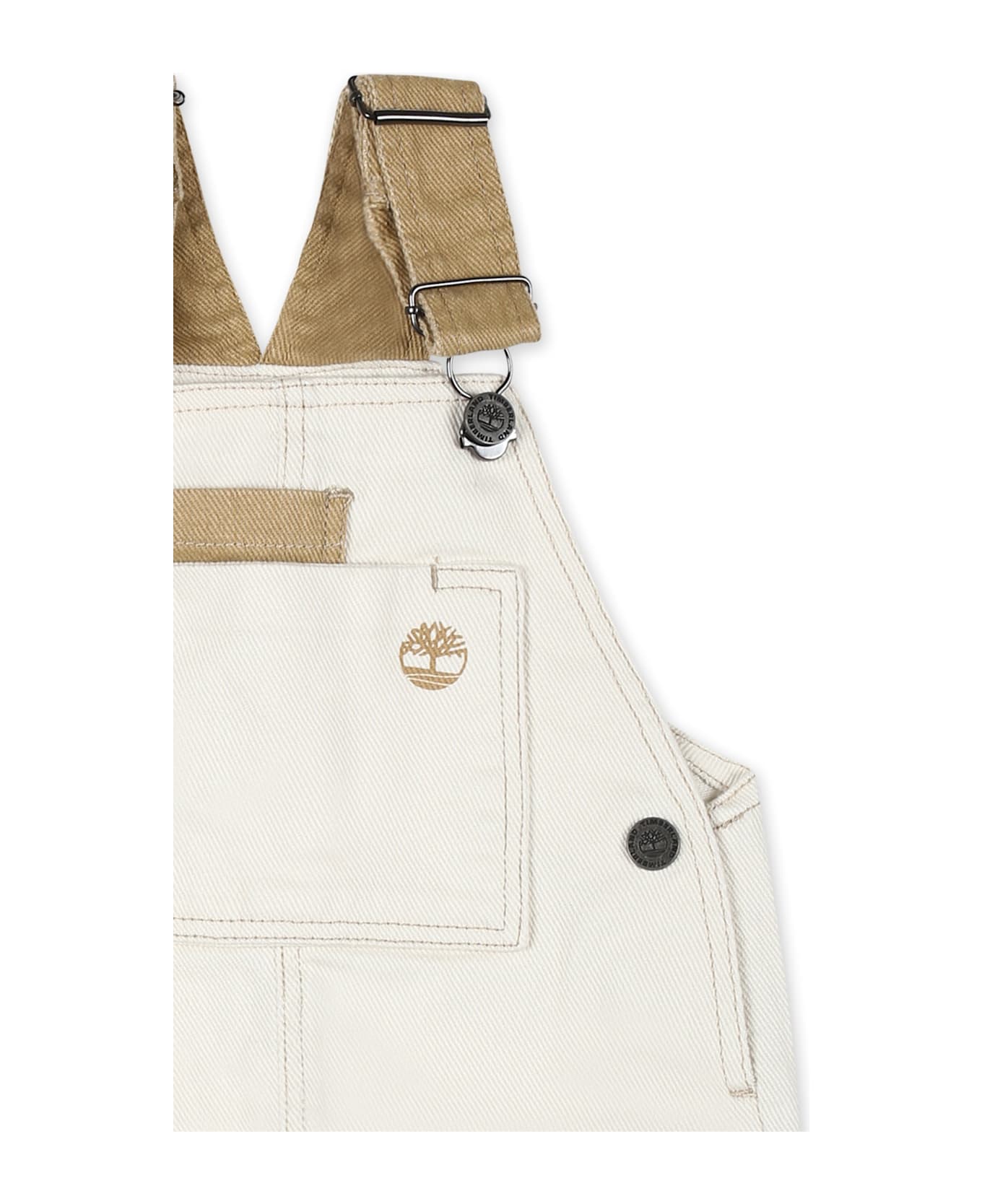 Timberland Ivory Dungarees For Baby Boy With Tree - Ivory