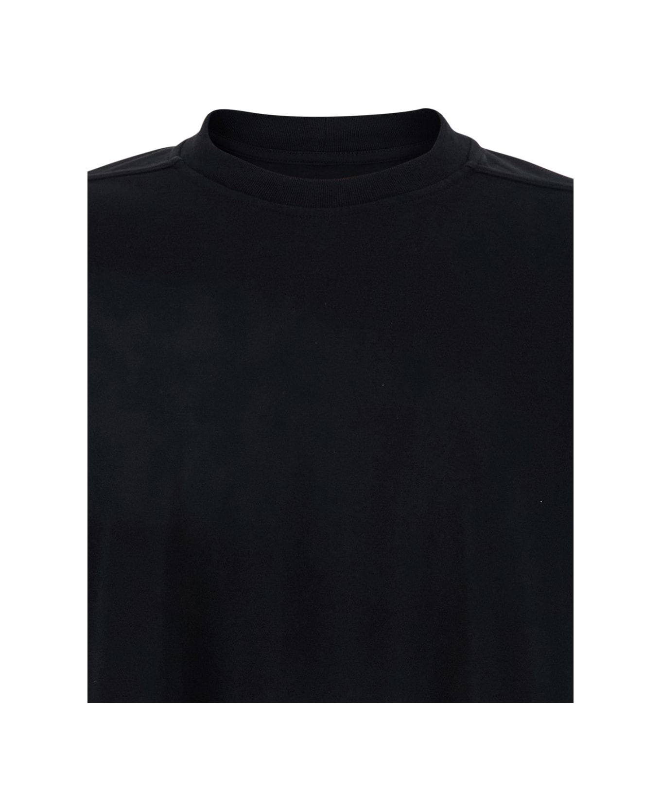 Rick Owens 'tommy T' Black Oversized T-shirt In Cotton Man - Black