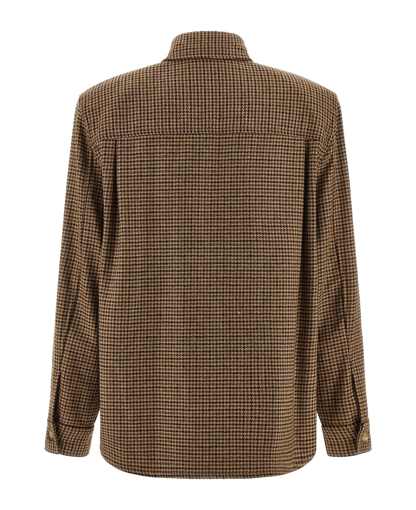 Saint Laurent Houndstooth Overshirt - Brown