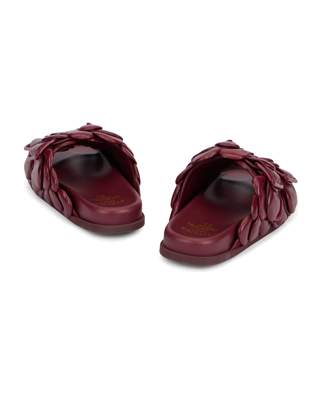 Valentino Garavani Leather Slides - Burgundy