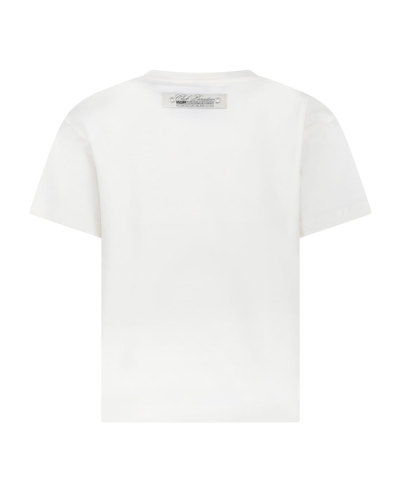 MSGM Ivory T-shirt For Boy With Logo Tシャツ＆ポロシャツ