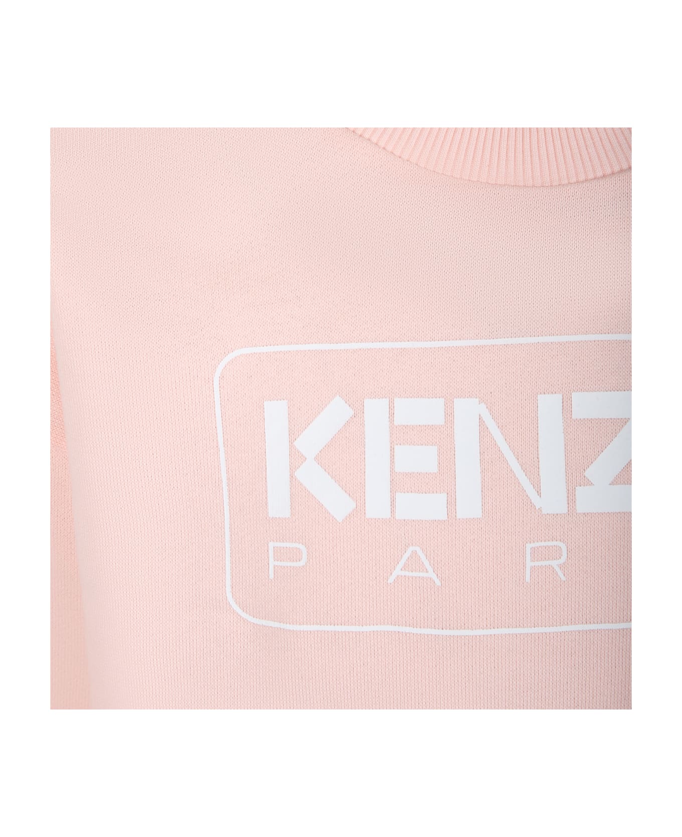 Kenzo Kids Pink Sweatshirt For Girl With Logo - T Rosa Velato